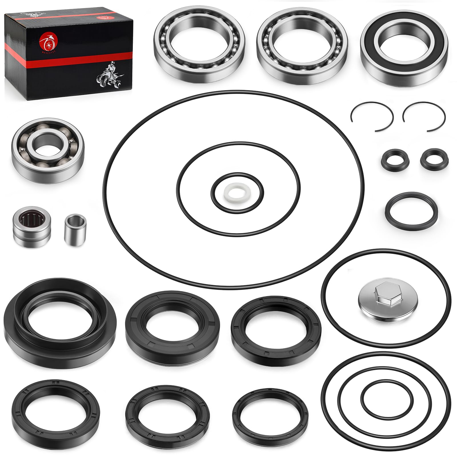 Bearing Seal Kit Rear Brake Drum & Rear Differential Compatible With Honda FourTrax 300 TRX300FW TRX300 1988-2000