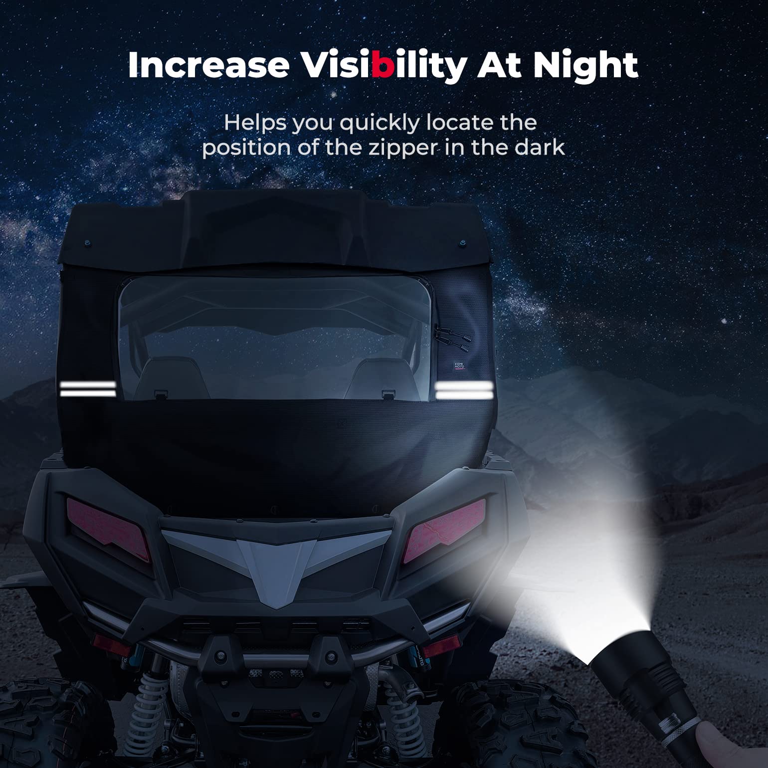 KEMIMOTO Rear Windshield Roll Up/Down Zipper Screen Window Airflow Compatible with CFMOTO ZForce 800 Windshield 2021 2022 800ex/ 800 trail/ 500 trail ZForce 1000 G1 18-19 UTV Soft Windshield