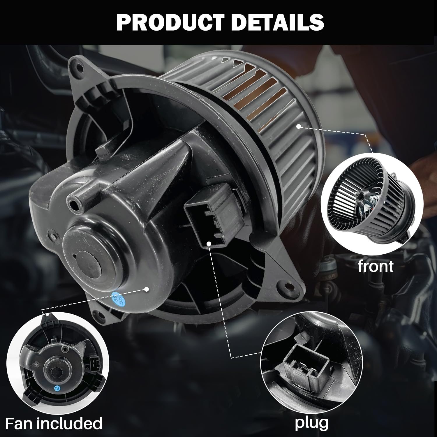 Aspligo 700105 Ac Heater Blower Motor Fan Assembly Fit For Ford Focus 2000-2007, For Ford Transit Connect 2010-2013 Ys4Z19805Ab