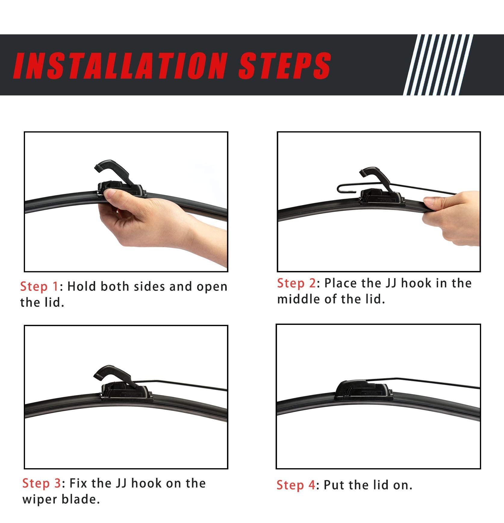 Boine 2 Set 15.7'' UTV Hand Operated Manual Windshield Wiper Kit Compatible with UTV Golf Cart Polairs RZR Ranger Can Am X3 Comm