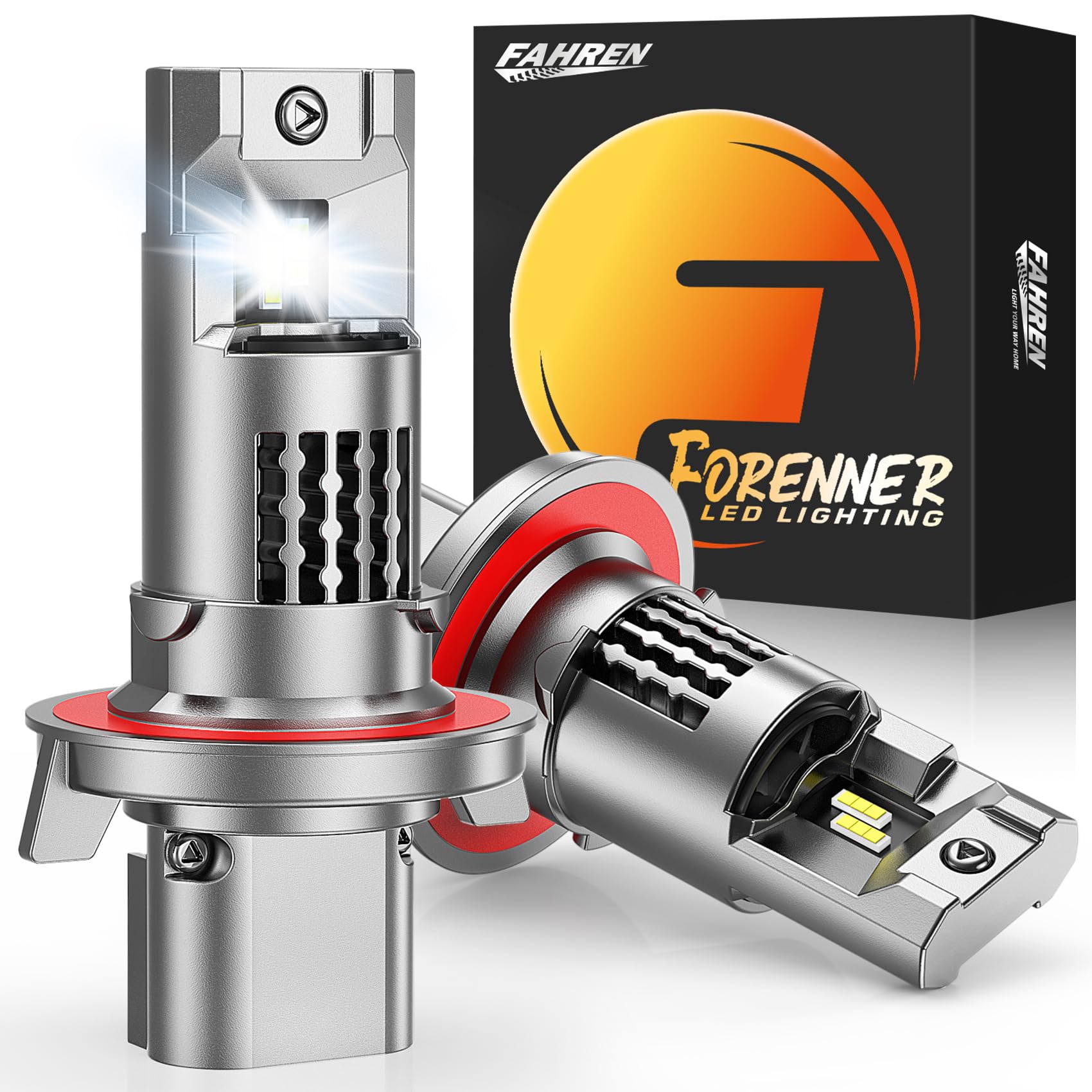 forenner Fahren H13/9008 Bulb, 46000LM Super Bright 6500K, 1:1 Size H13 Fog Light Bulb for Off-Road Use, Direct Installation, CA