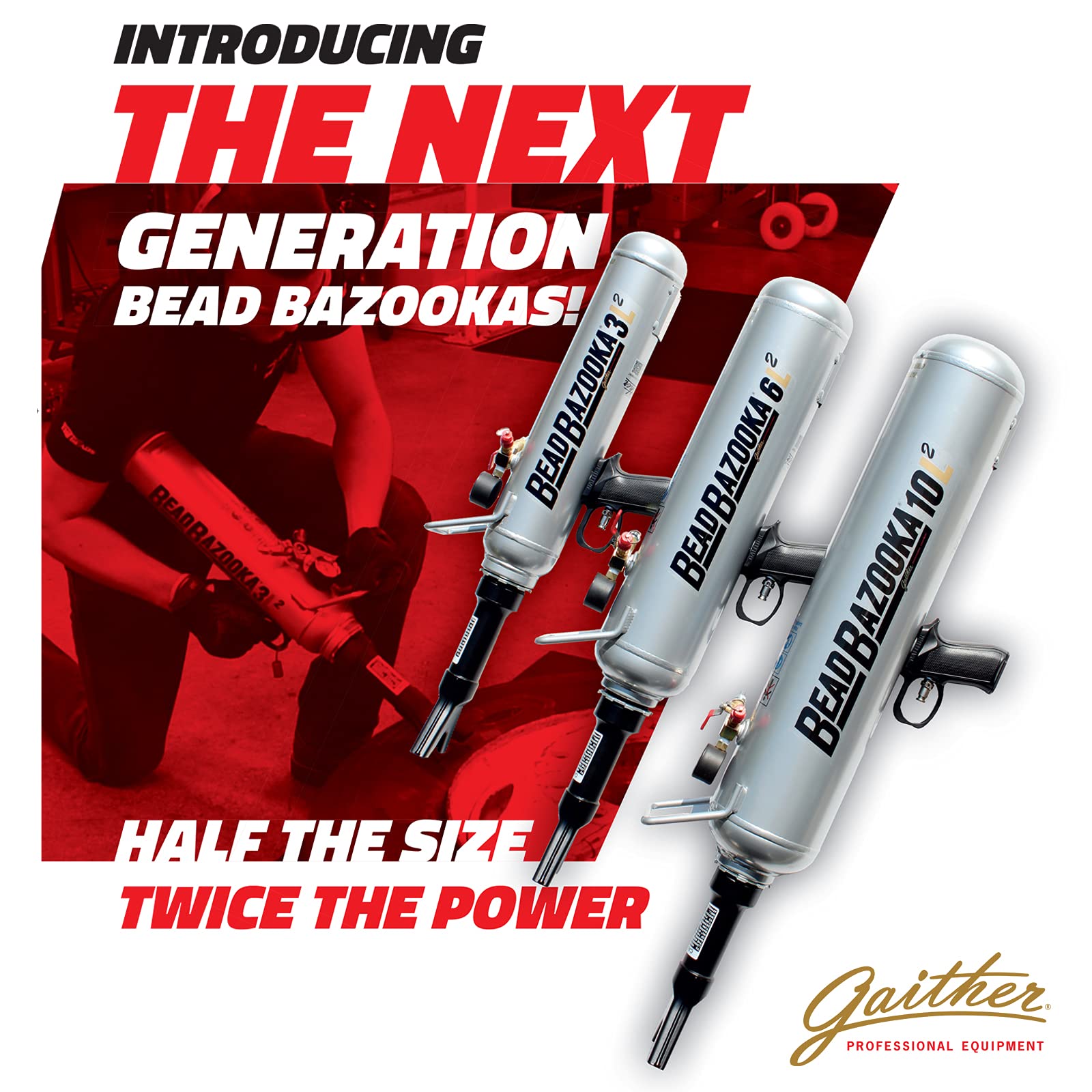 Gaither Handheld Bead Bazooka - 2Nd Generation, Bead Seater Tool With Rapid Air Release, For Passenger, Commercial, And Agricultural Vehicles, 10 Liter