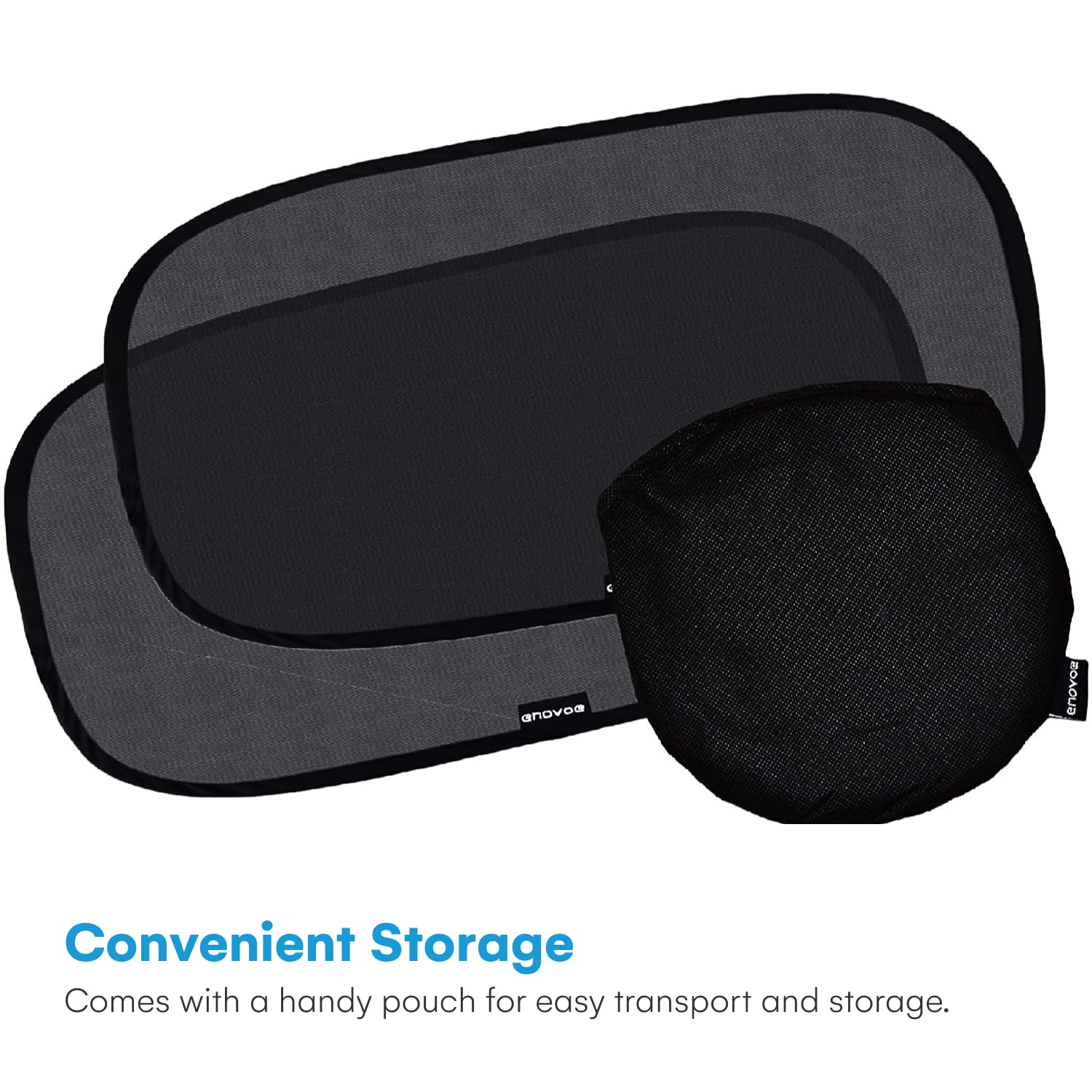 Enovoe Car Window Shade for Baby - (2 Pack) UV Protection Breathable Mesh Baby Window Covers - Sun Shade Blocker, Cling Window Cover - Glare Shield and UV Rays Protection for Your Child - XL 25' x 16'