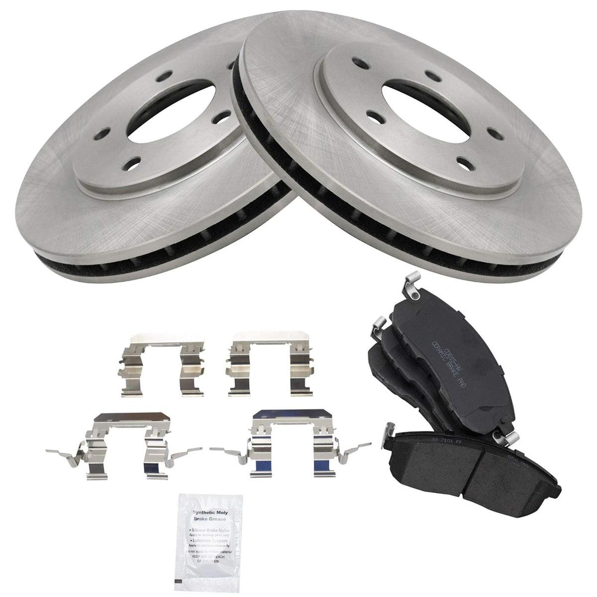 Trq Front Brake Pad & Rotor Kit Brake Pads Brake Rotor Ceramic Compatible With 2013-2019 Nissan Sentra