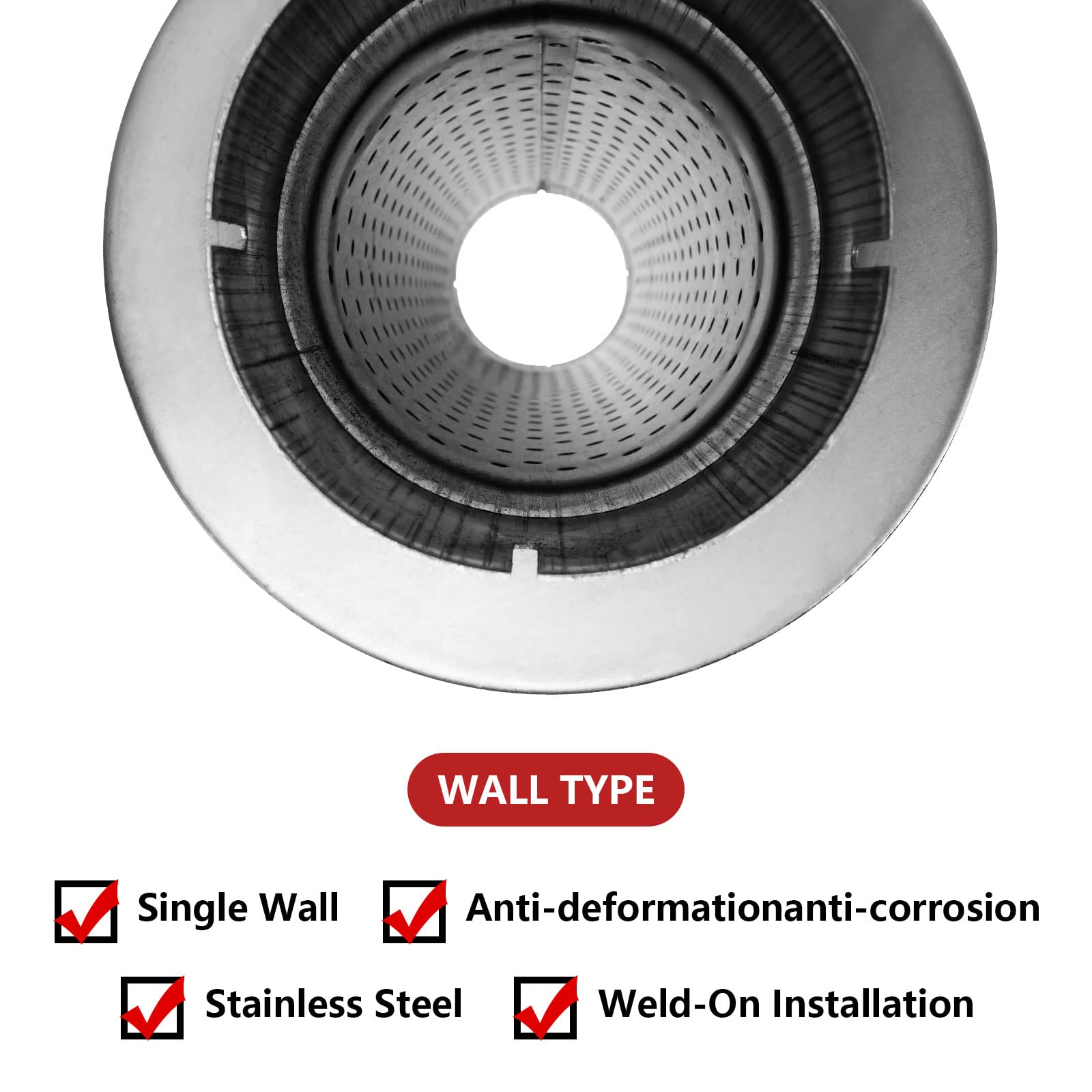 4' Inlet Diesel Exhaust Muffler,4 Inch Inlet/Outlet Resonator Muffler Straight Through Stainless Steel 30' Whole Length,Welded On Exhaust Tip