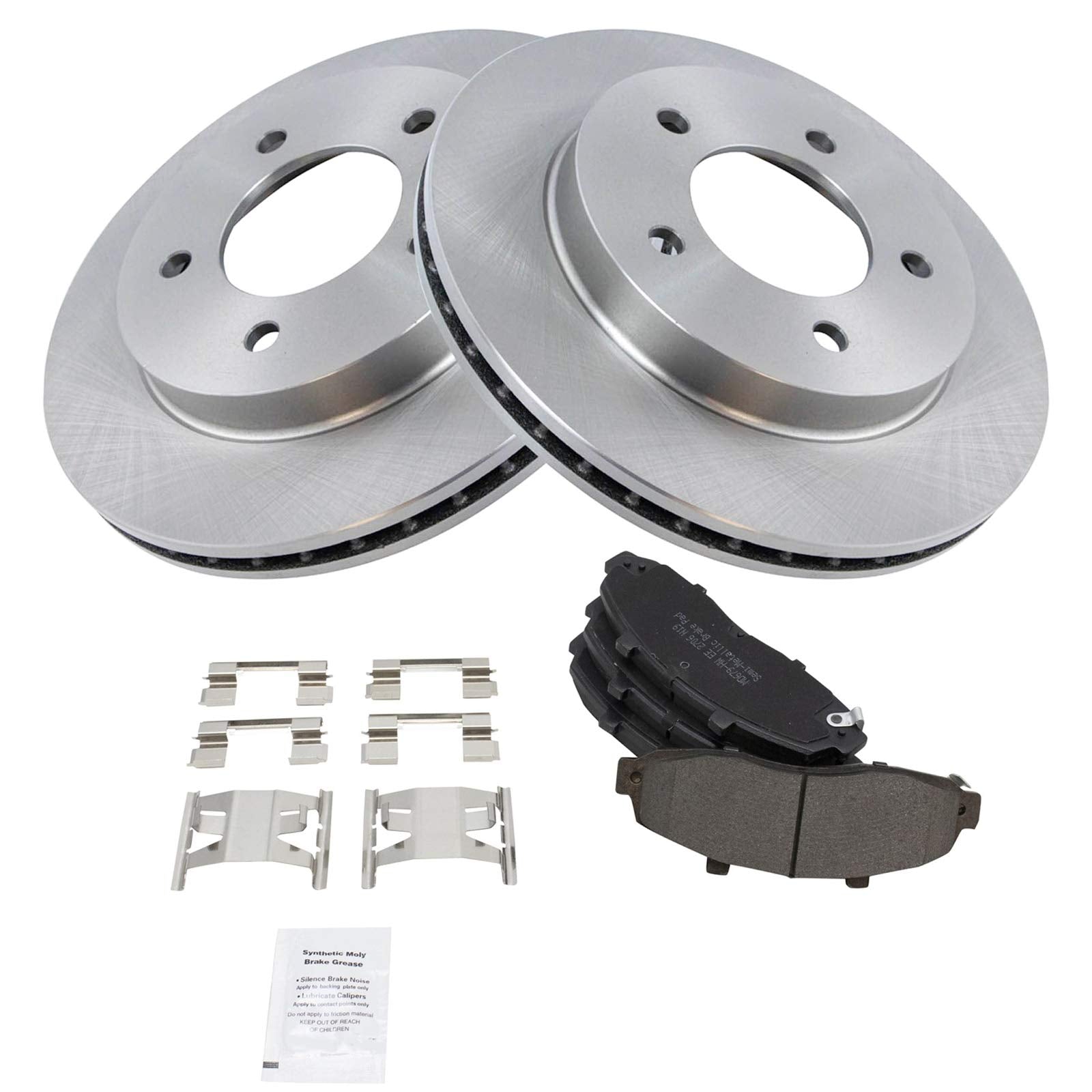 Trq Front Brake Pad & Rotor Kit Brake Pads Brake Rotor Semi-Metallic Compatible With 1997-2003 Ford F-150 2004 F-150 Heritage