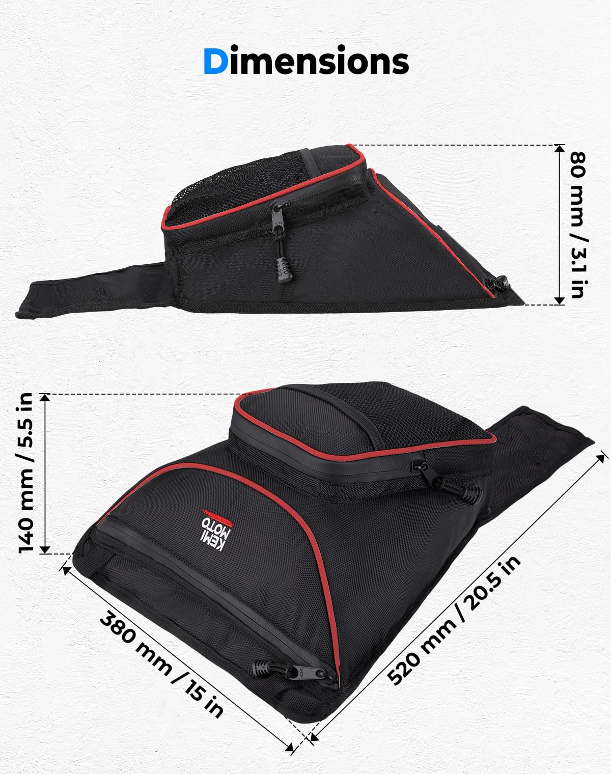 Kemimoto Center Storage Bag Compatible With Polaris Rzr Xp 1000 Turbo S 900 570 800 2014-2021 2022 2023 Accessories Utv Storage