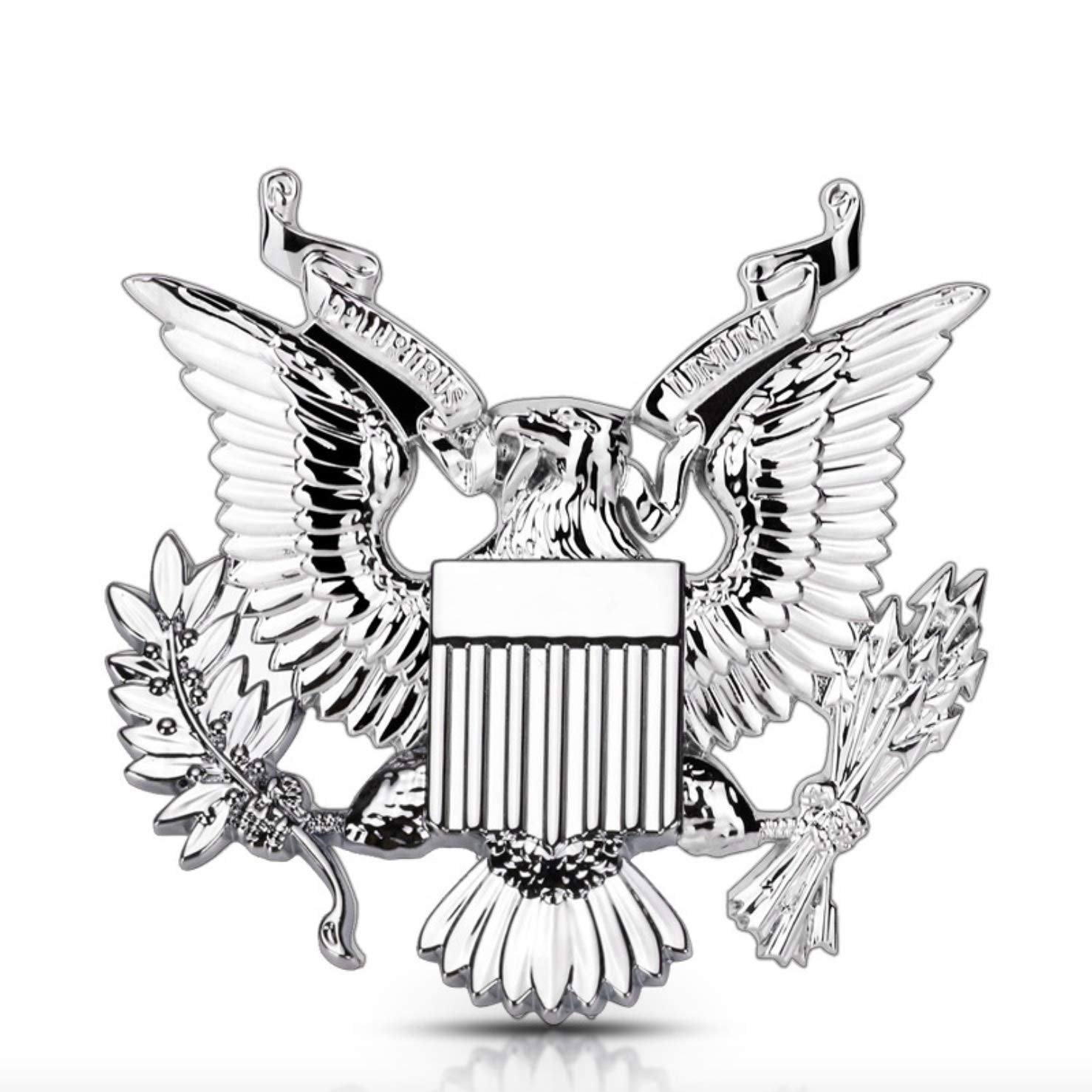 United States Military Us Army Metal Car Emblem Sticker Decal (Silver)