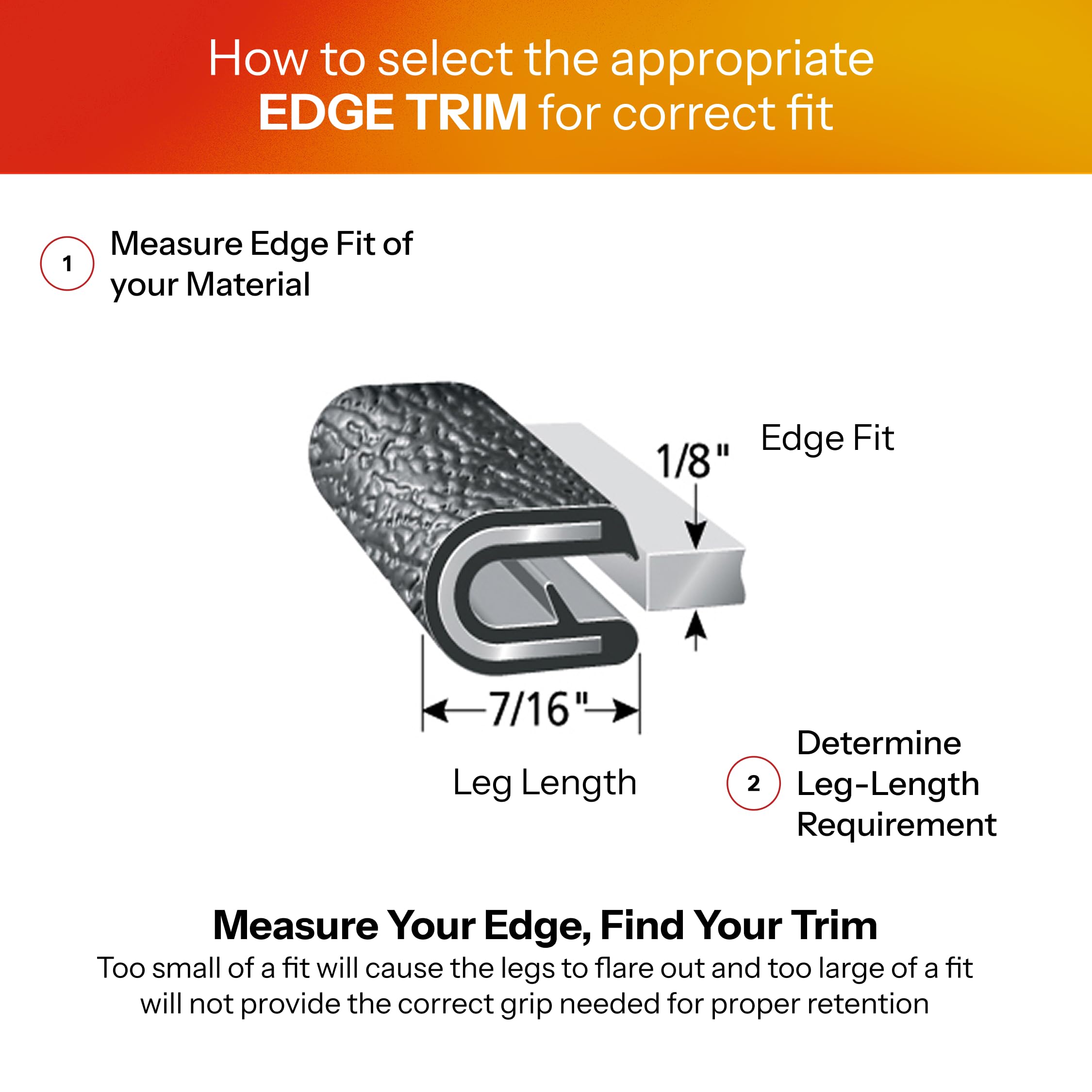 Trim-Lok Edge Trim - Fits 1/8Inch Edge, 7/16Inch Leg Length, 250 ' Length, Black, Pebble Texture - Flexible Pvc Edge Protector F