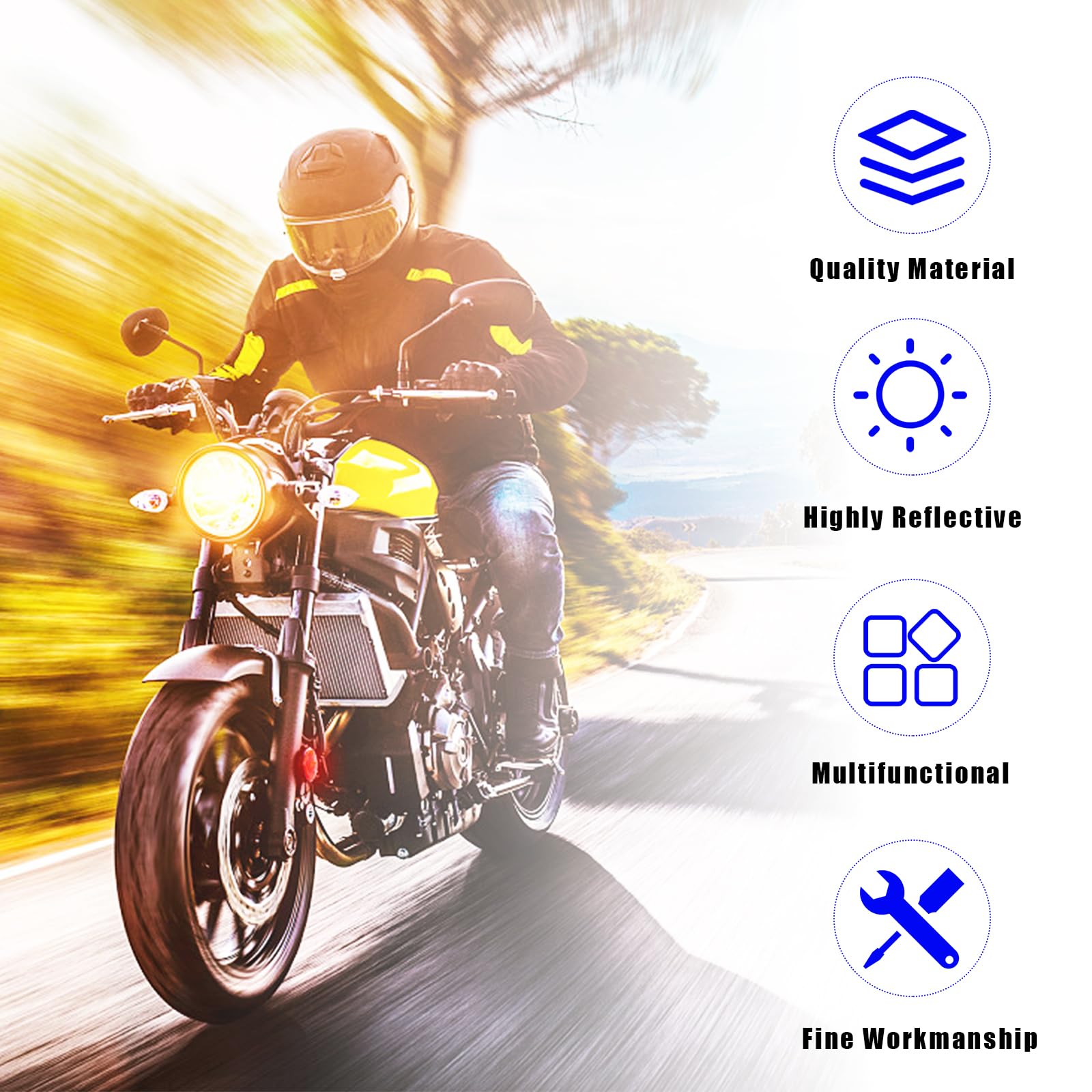 Dickno 2 PCS M6 x 1.0 Motorcycle Reflectors, Plastic Screw Mount Reflective Warning Reflector, Universal Motorbike Rear Safety R