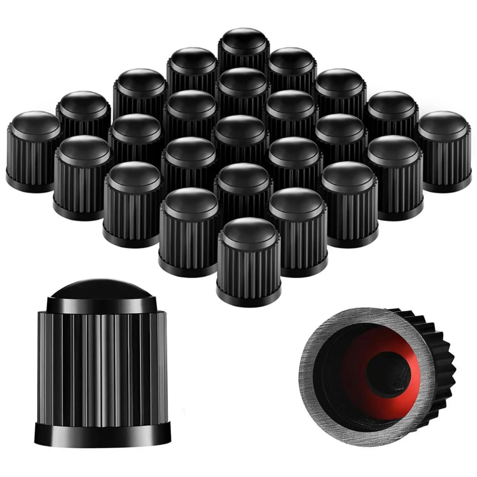 Dblosp Car Tire Valve Stem Caps, 50 Pcs Plastic Tire Valve Stem Caps, Durable & Stylish Air Caps For Cars, Suvs, Trucks, Bikes,