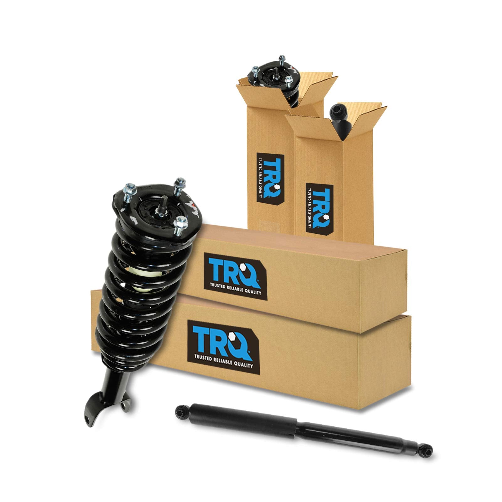 Trq Front And Rear Complete Strut Assembly & Shock Absorber Kit Complete Strut & Coil Spring Assembly Compatible With 2005-2009 