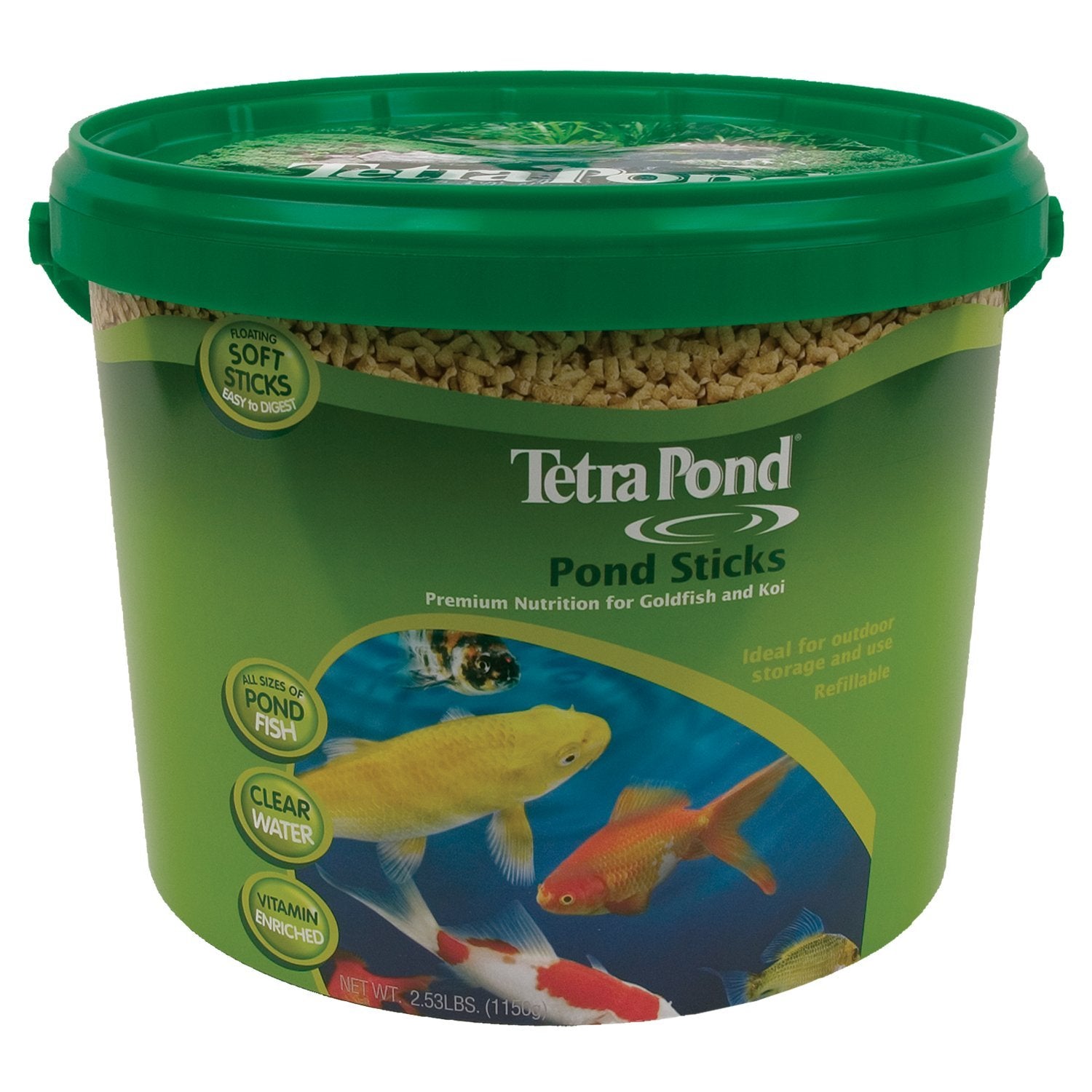 TetraPond Pond Sticks, Pond Fish Food, For Goldfish And Koi, 2.53 Pounds