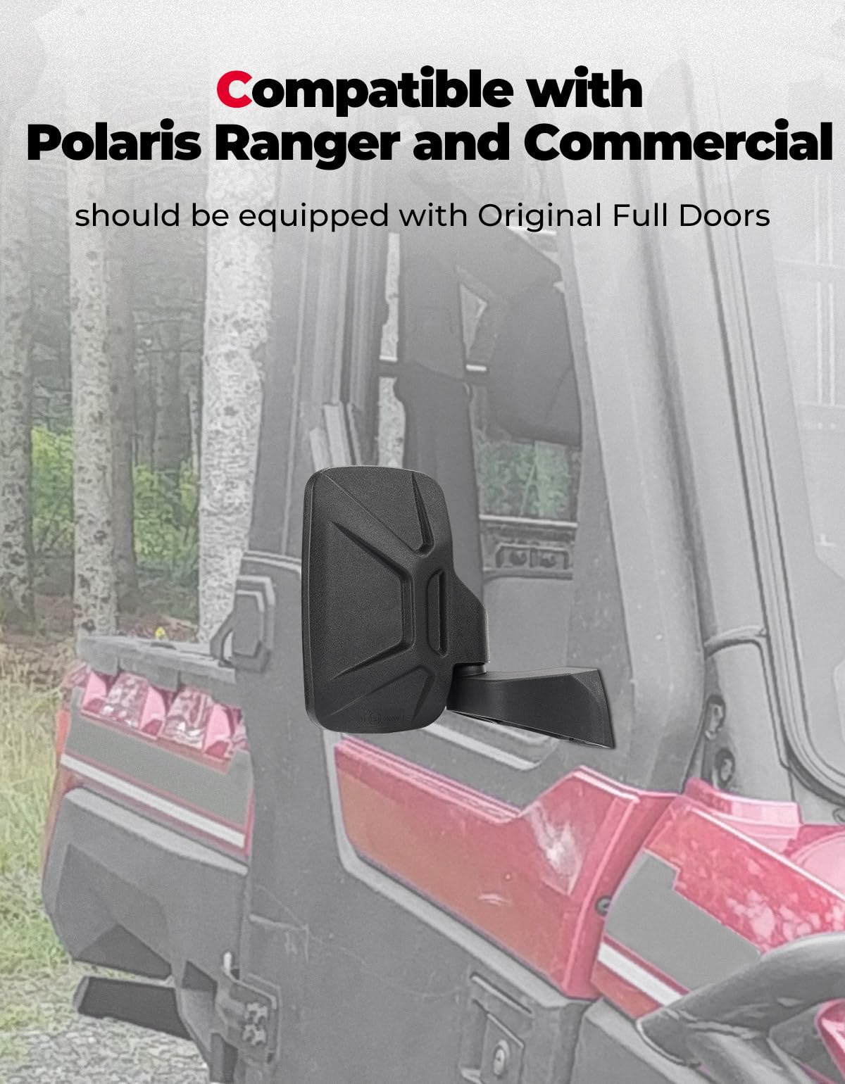 Kemimoto Door Mounted Side Mirrors Compatible With Ranger Crew Sp Xp 1000 570 (Not For Midsize) Northstar, Commercial, Any Polar
