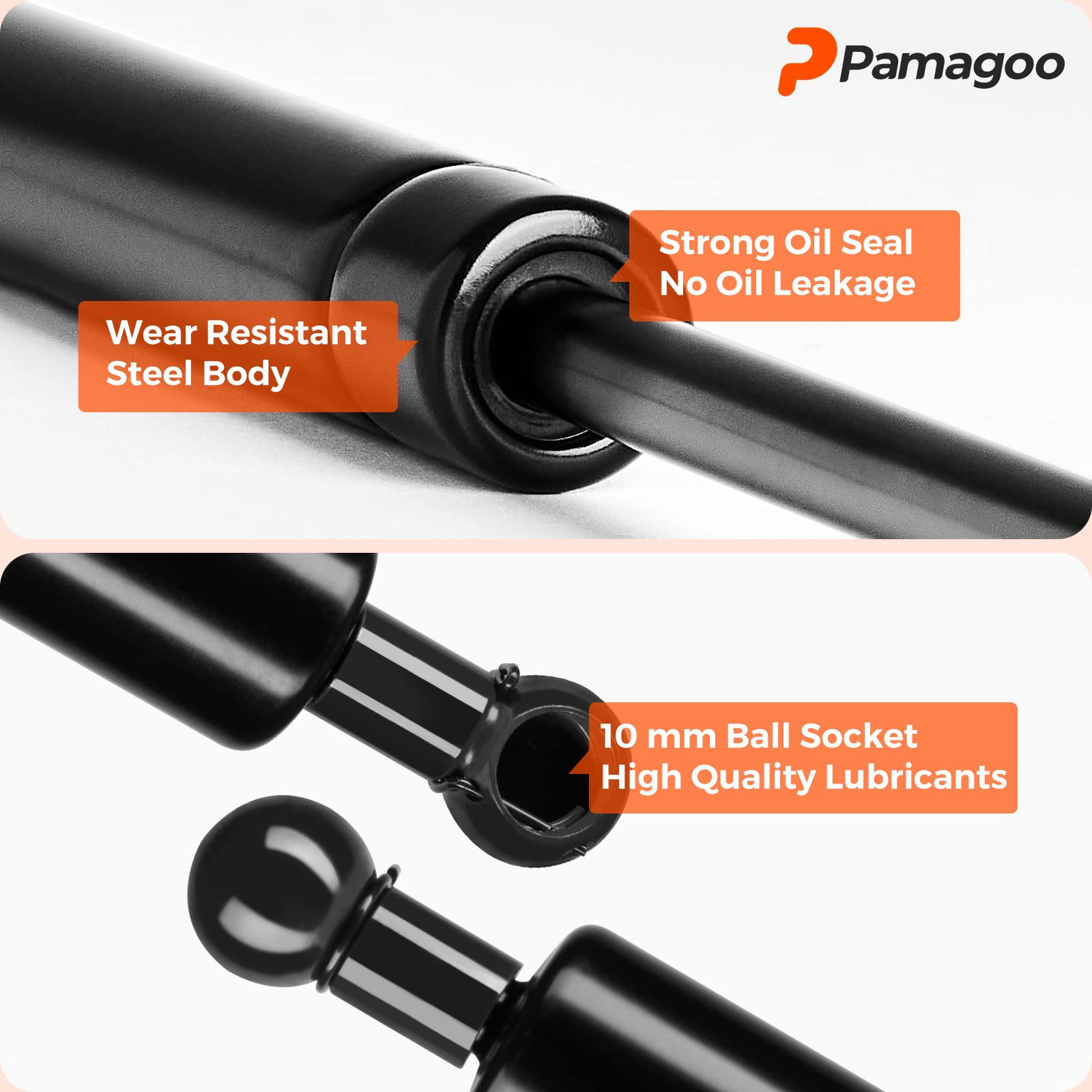 Pamagoo St280M100 28 Inch Gas Strut 100 Lbs 445 N Per Shock, 2 Pack C16-14352 28'' Spring Prop Heavy Duty Lid Lift For Undercove