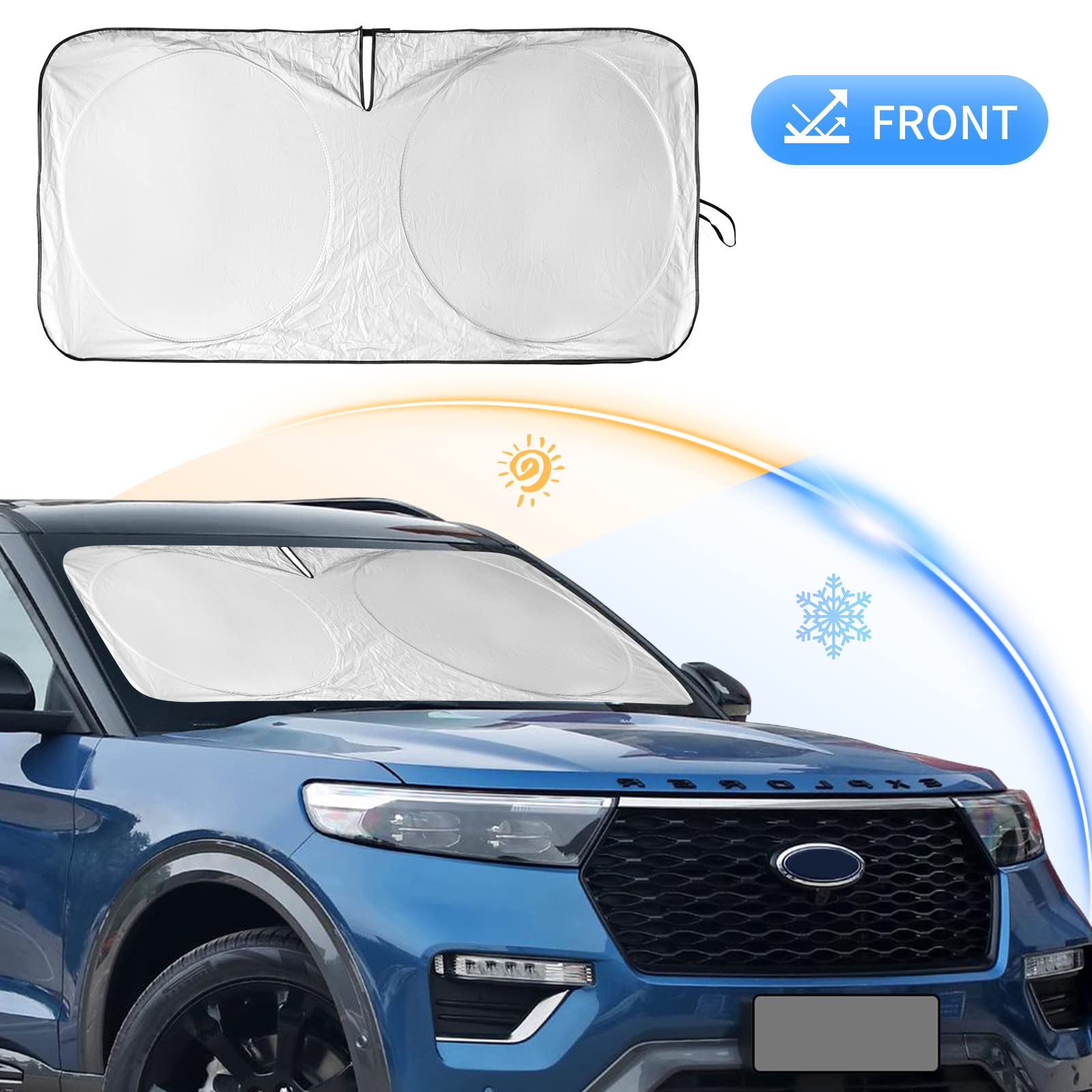 Insauto For Highlander Car Windshield Cover Windshield Sun Shade For Toyota Highlander 2020-2023 L Le Xle Limited Platinum Folda
