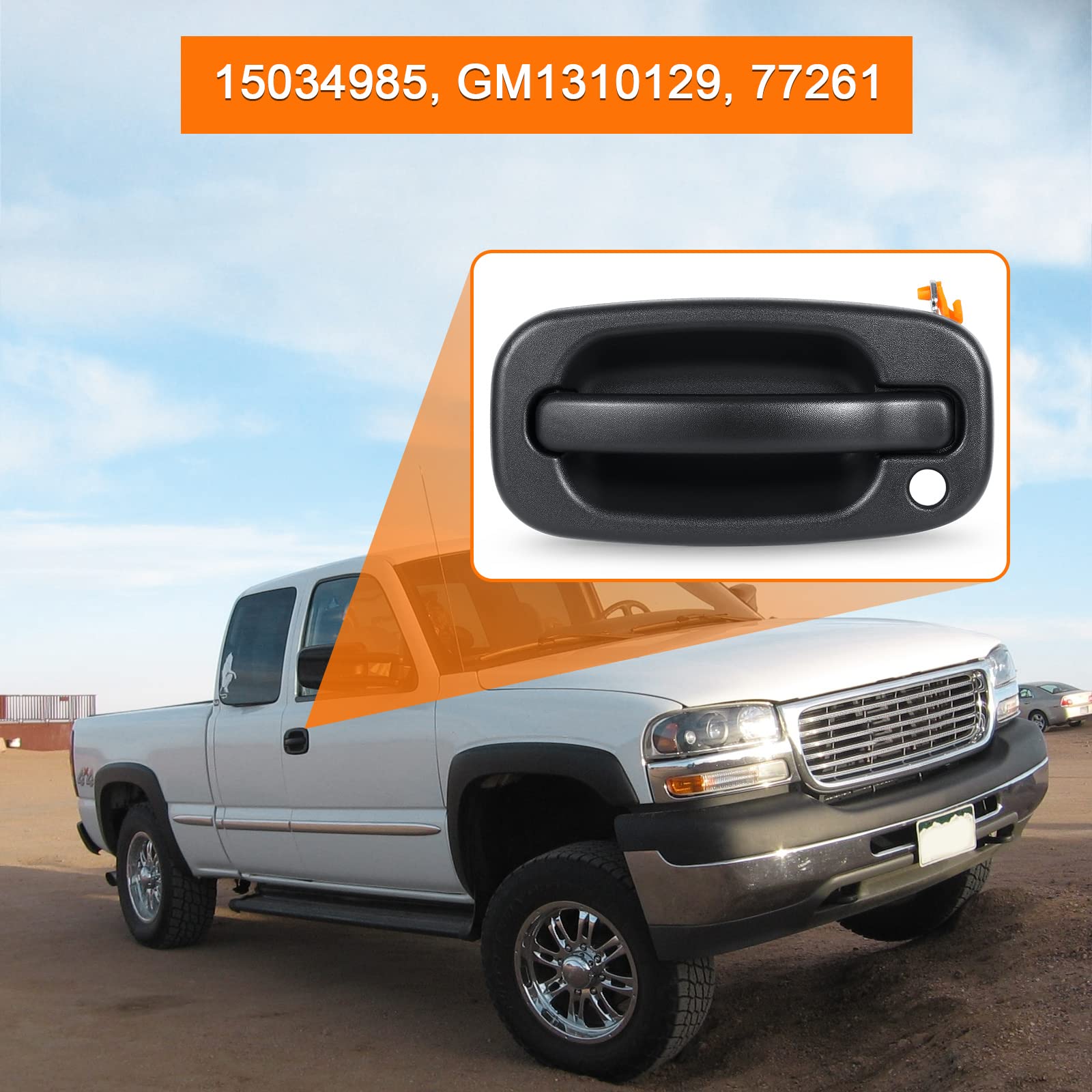 Faersi Exterior Outside Door Handle Front Left Driver Side For 1999-2007 Silverado, Tahoe, Suburban, Avalanche, Gmc Sierra, Yukon Denali, Cadillac Escalade 77261 15034985