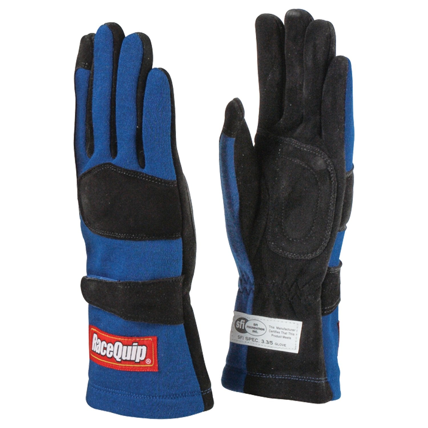 Racequip Race Gloves 355 Series 2 Layer Nomex Sfi 3.3/5 Certified Blue Medium 355023