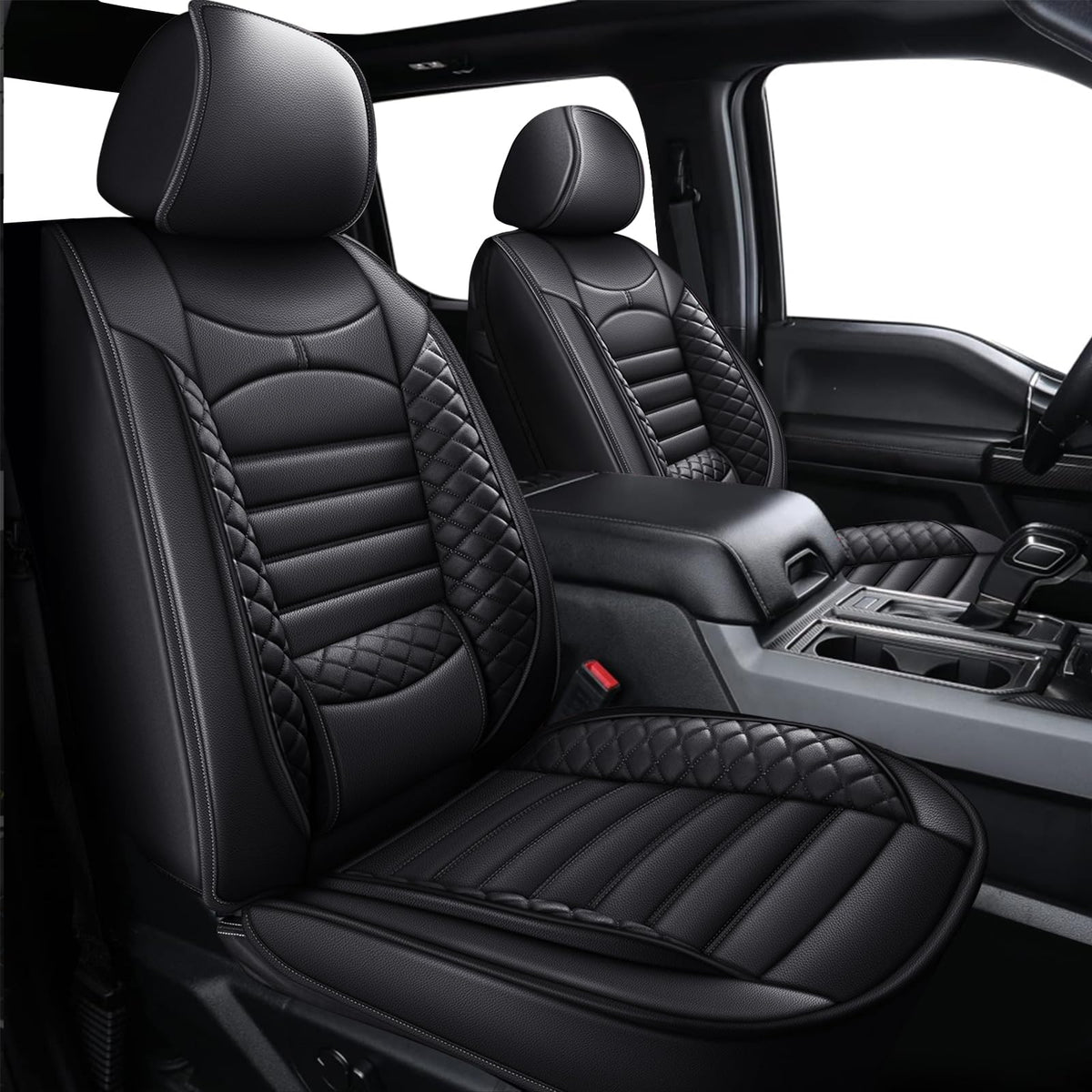 JIAMAOXIN Seat Covers for Ford F150 2009-2025 - F250/F350/F450 2017-2025: 5 Seat Full Set Faux Leather Truck Seat Covers Car Cus