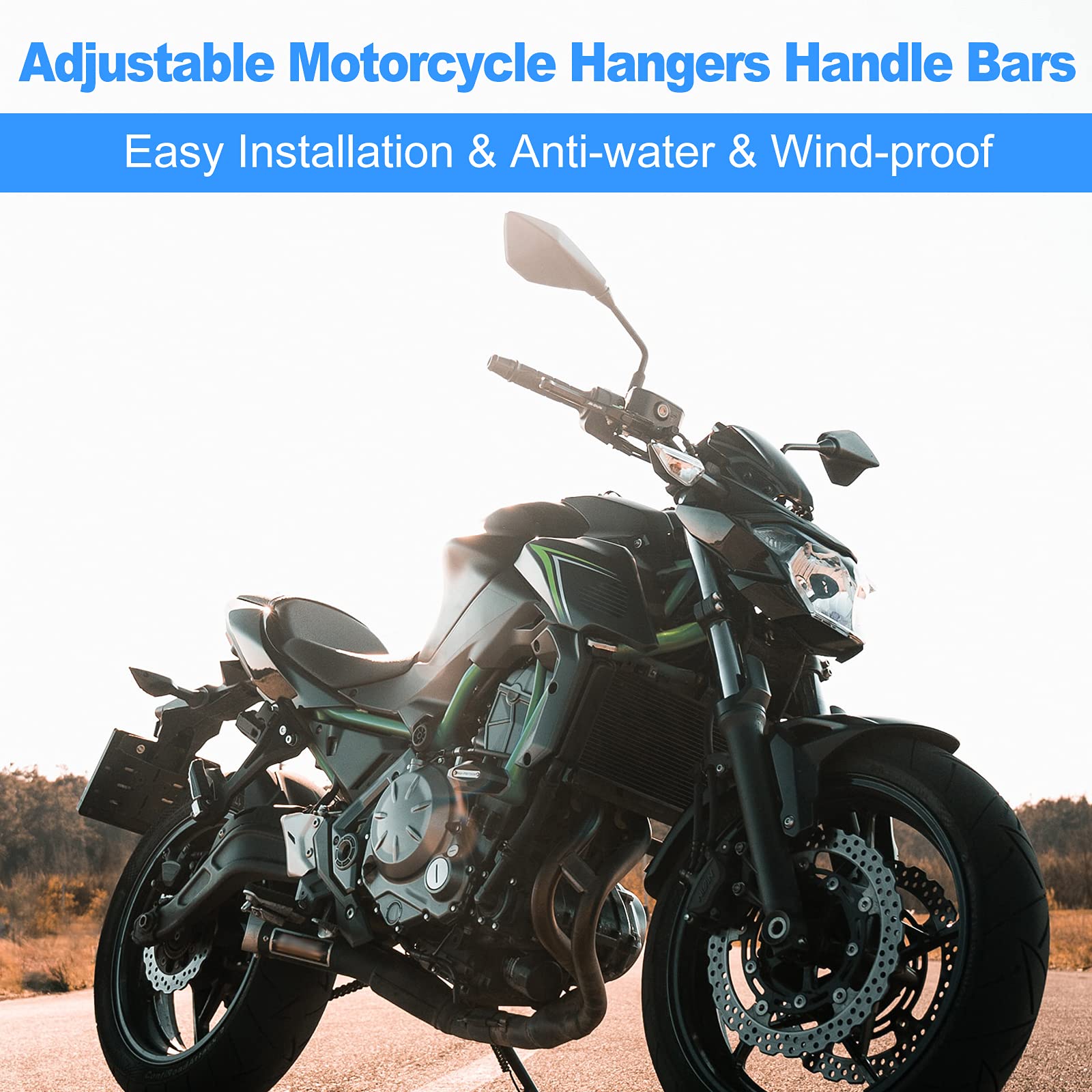 Oxmart 7/8' 22Mm Adjustable Motorcycle Handlebars Handle Bar, Detachable Black Steering Hangers Handle Bars System For 125Cc Scooter Models 1 Pair