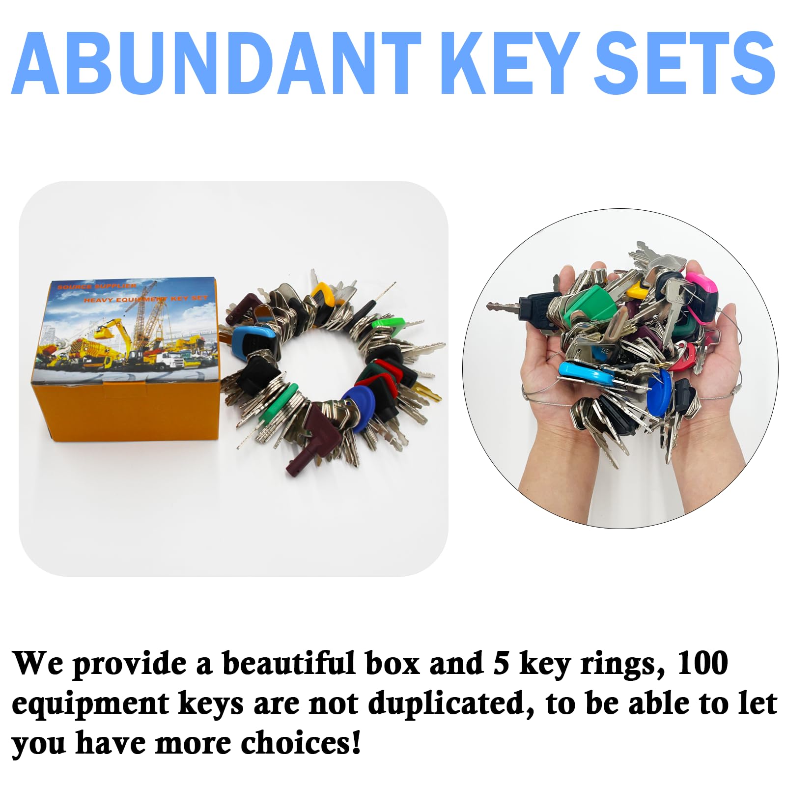 Wah Lin Parts 100 Different Keys Heavy Equipment Key Set Construction Equipment Ignition Key Set Fits Cat Jcb Komatsu Case John