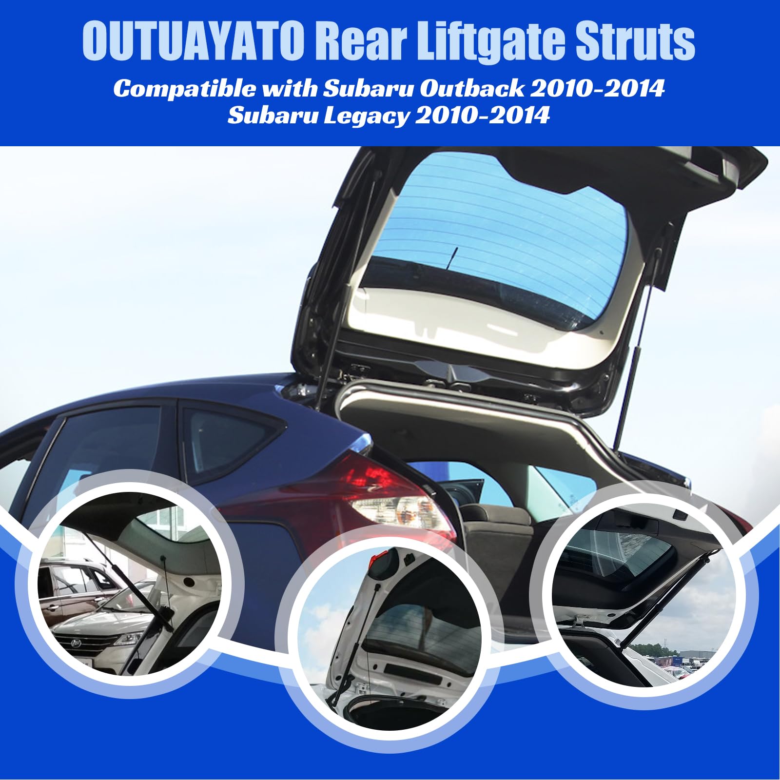 Otuayauto Premium Rear Hatch Tailgate Lift Supports Shock Struts Gas Spring Replacement For Subaru Outback, Legacy 2010-2014 Spo