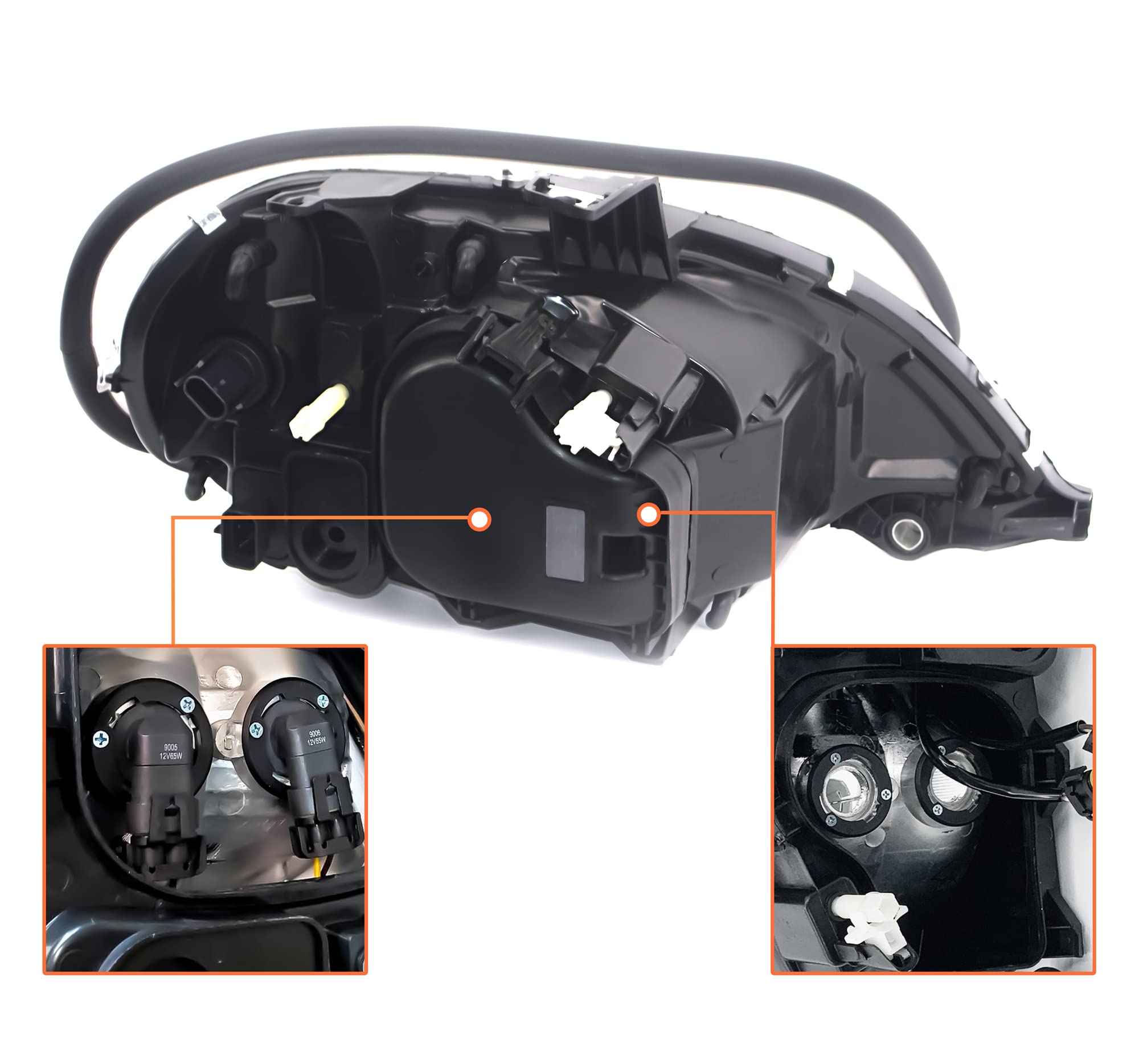 Torque Headlight Pair Replacement For 2002-2018 Freightliner M2 M-2 100 106 112 Semi Trucks [Included All Bulbs] Assembly Dot Sae Approved Driver Left Passenger Right Side Set (Tr028-L, Tr028-R)