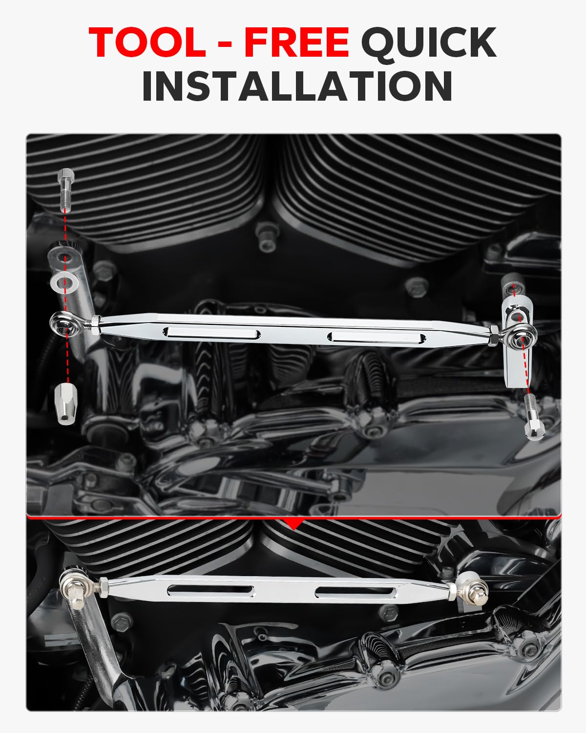 Amazicha Chrome Shift Linkage Gear Shifter Compatible for Harley Softail Dyna Street Glide Touring Road King 1980-2024