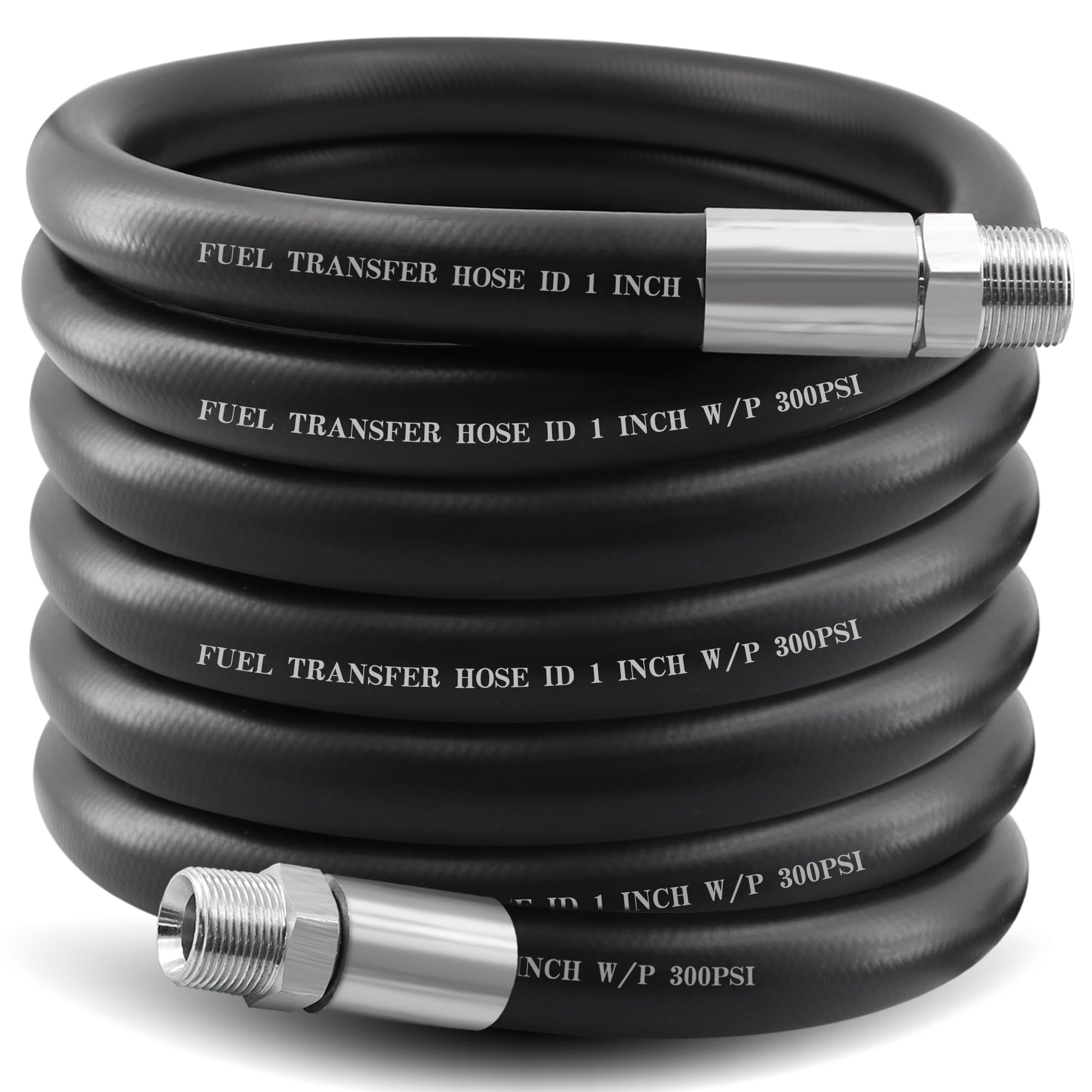 Ruikarhop 1'' Fuel Transfer Hose 20Ft,Farm Pump Hose With Male Npt Fittings For Gasoline,Diesel,Biodiesel