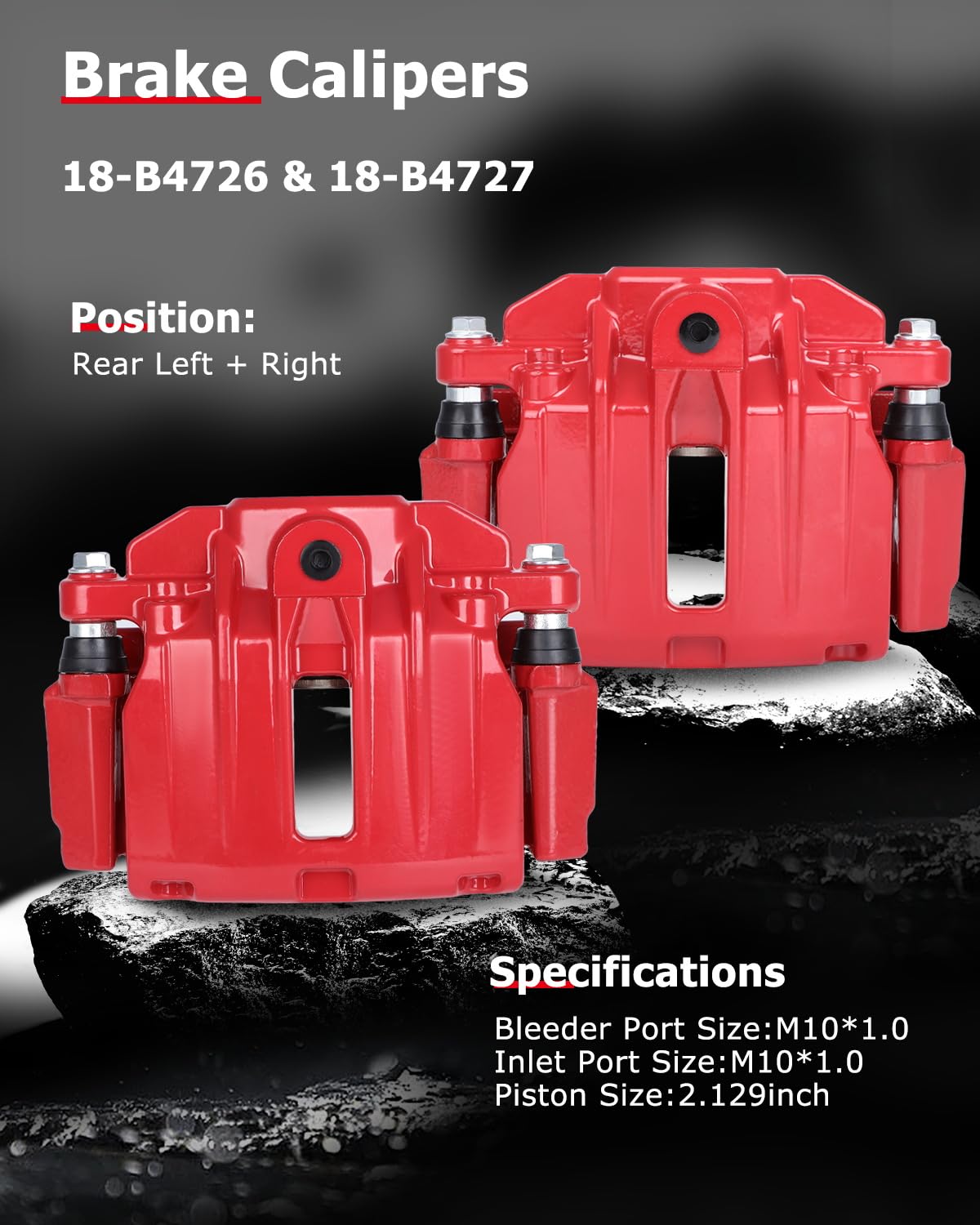 cciyu 18-B4726 18-B4727 Rear Left & Right Brake Calipers With Bracket For Cadillac,For Chevy,For GMC