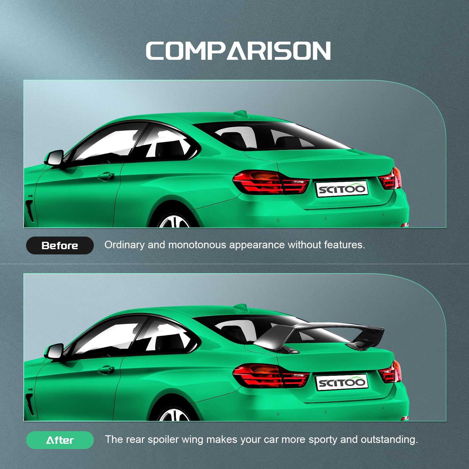 SCITOO Rear Trunk Spoiler Wing for WRX, Bolt-on Rear Wing Trunk Spoiler for Subaru WRX STI Sedan 2015-2021 for Scion tC 2011-201