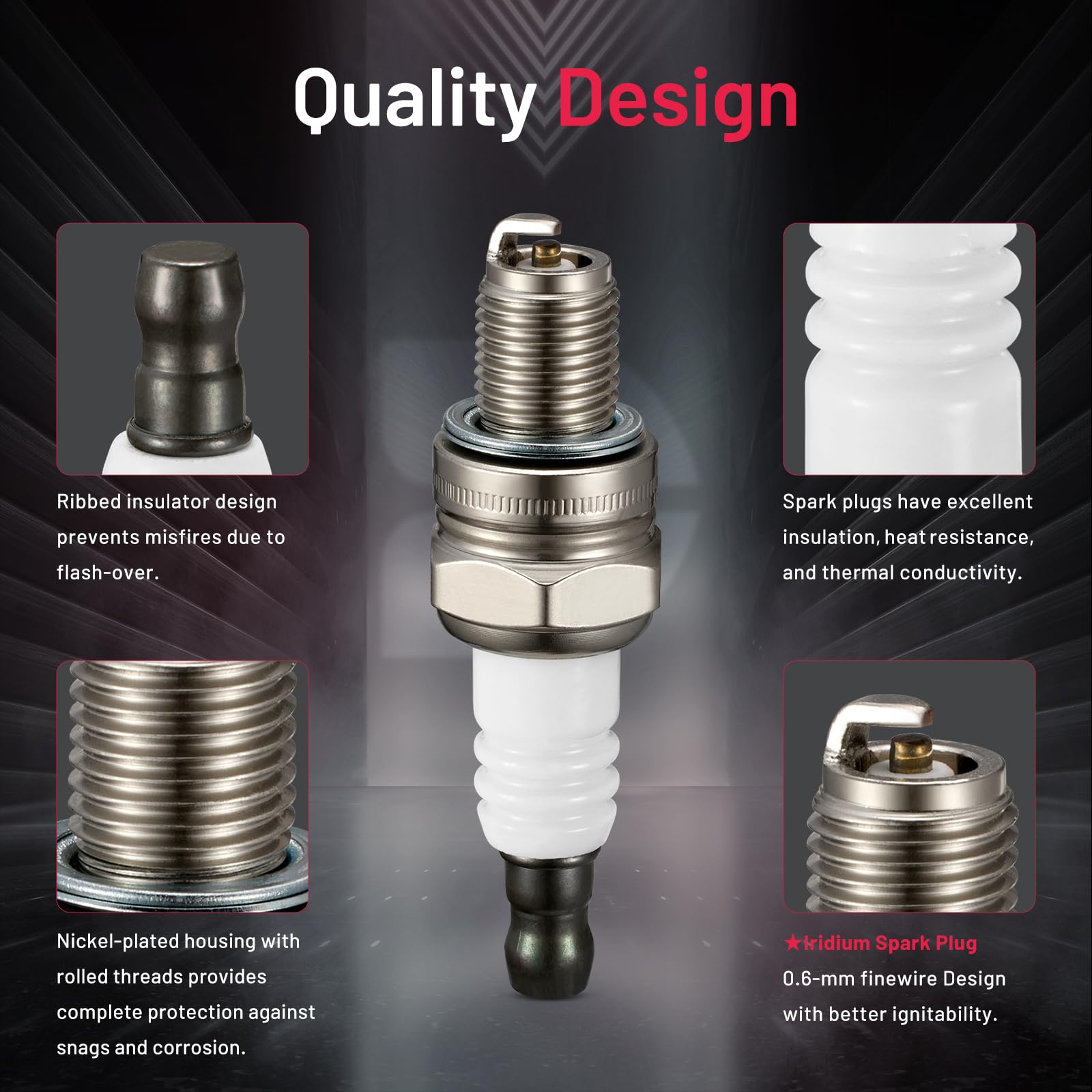 Bdfhyk Universal Iridium Spark Plugs Compatible With Zenoah G230Rc G260Rc G240Rc G270Rc G290Rc G320Rc Motors 231And 260 Puh And