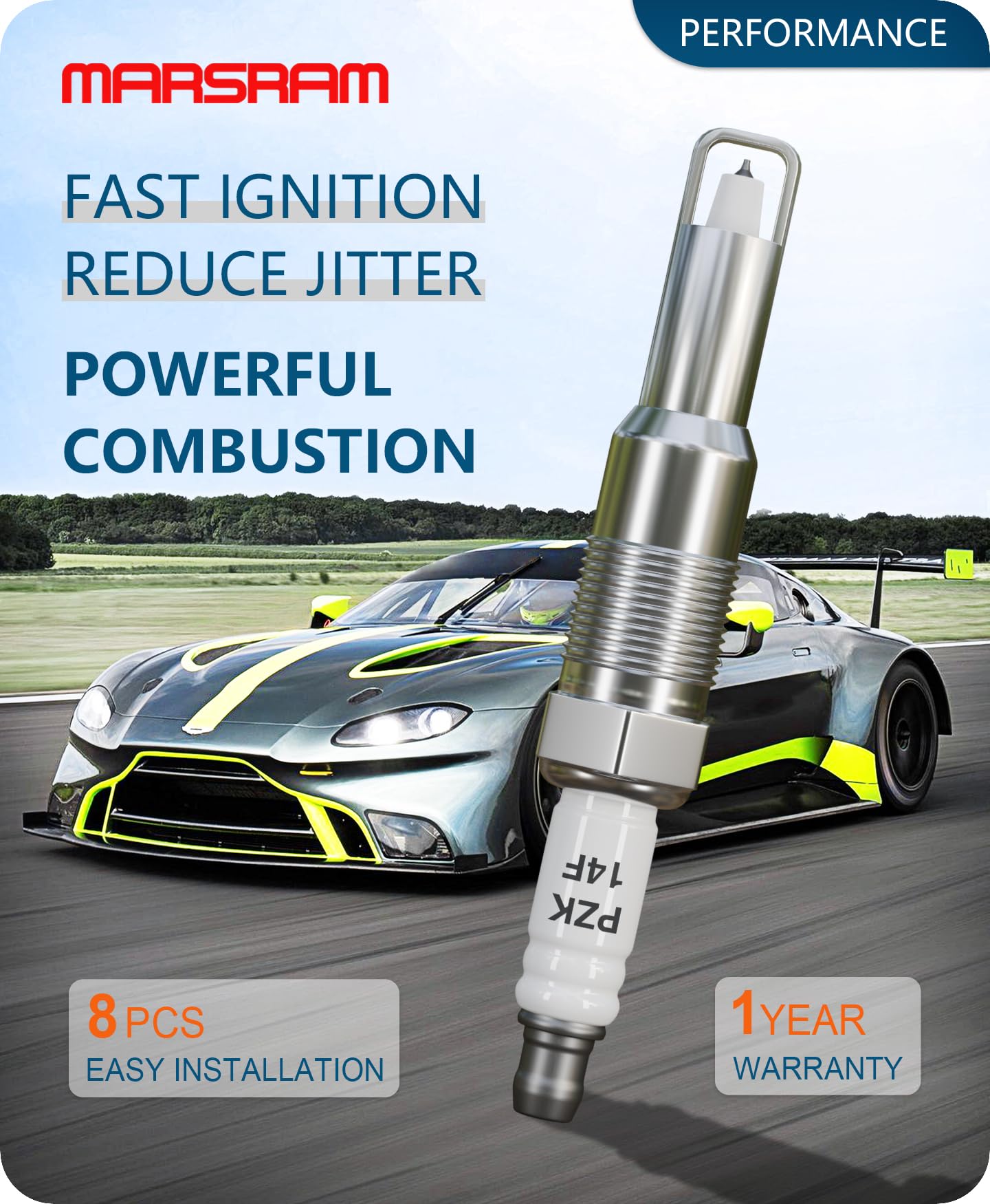 Marsram Ignition Coil Pack Fd508 & Iridium Spark Plug Fit For 2005 2006 2007 2008 Ford Expedition F150 F250 F350 F450 F550 Super