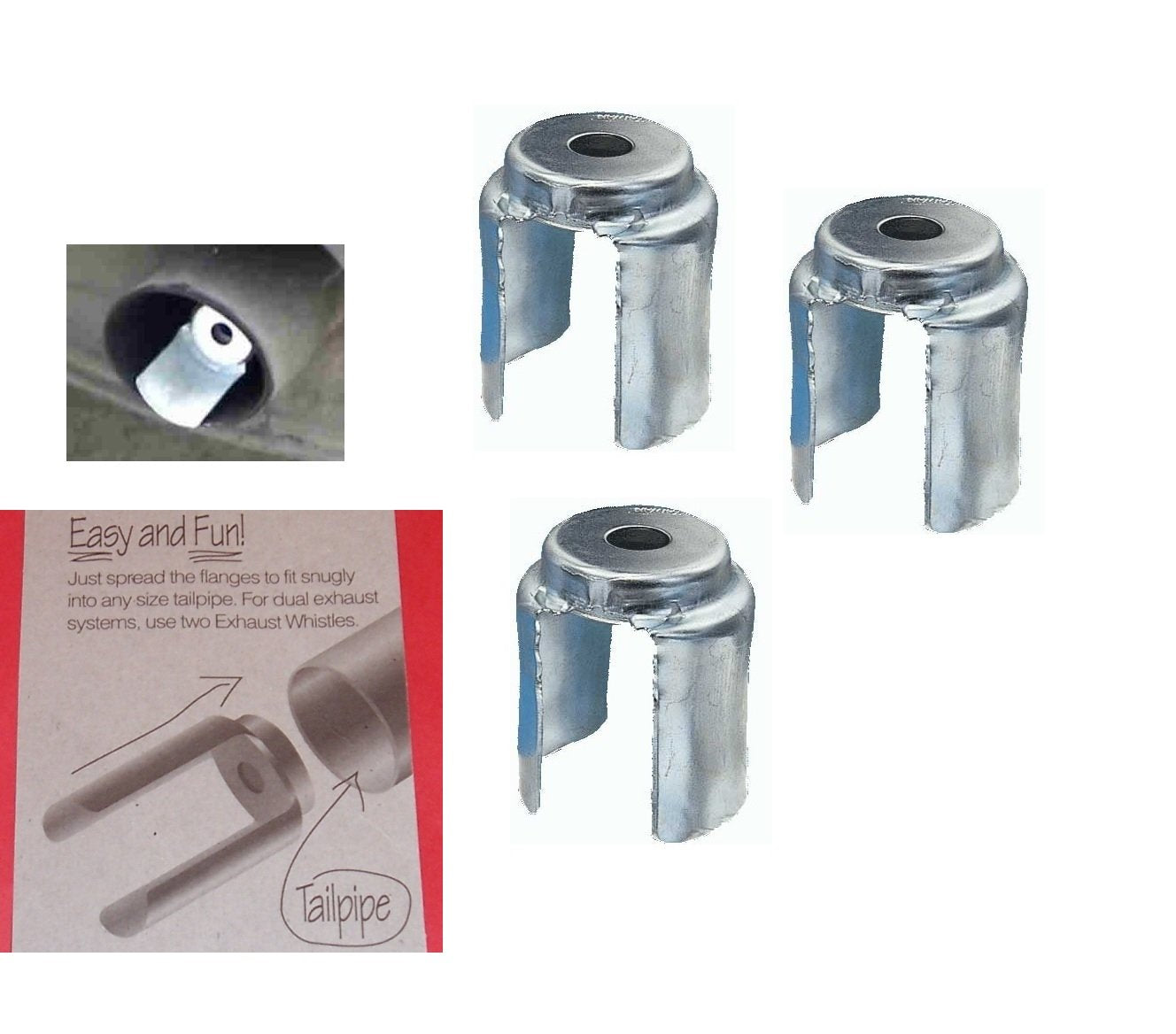 3 New Car Auto Exhaust Pipe Muffler Whistle Tip Trick Prank Adult Gag