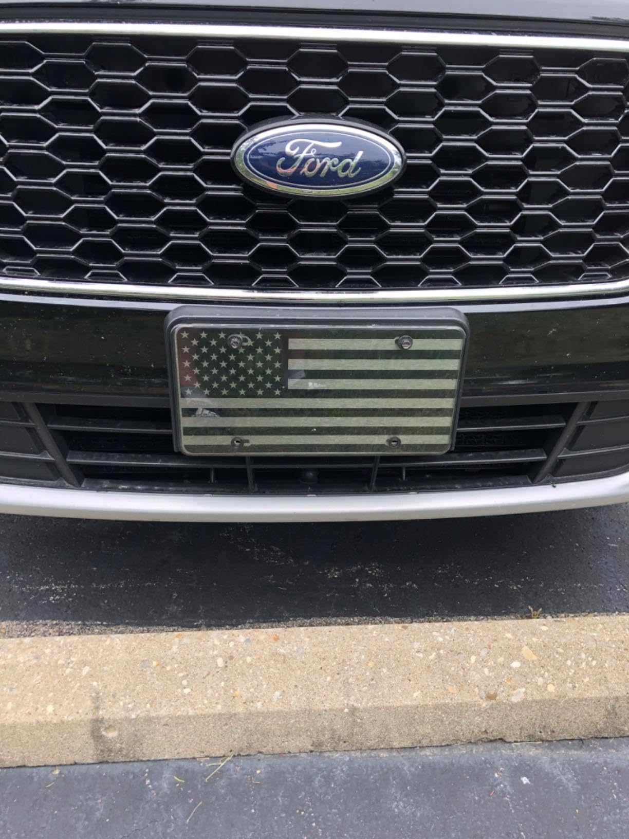 Brushed American Flag Decorative License Plate - 6''X12'' Aluminum Novelty Tag For Front Bumper Display