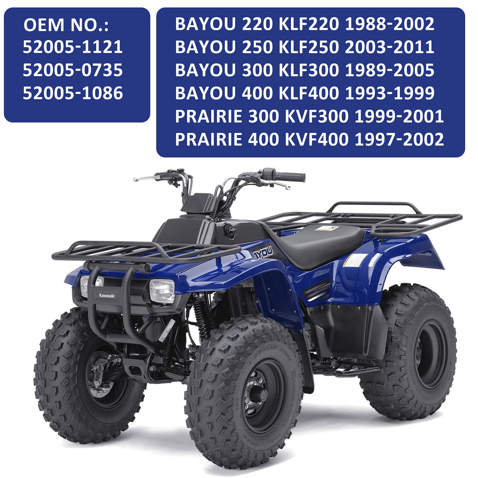 Fuel Gas Cap Gauge Meter For Kawasaki Bayou 220/250/300/400 Klf220/Klf250/Klf300/Klf400 Prairie 300/400 Kvf300/Kvf400 (Oem# 52005-1121 52005-0735 52005-1086)