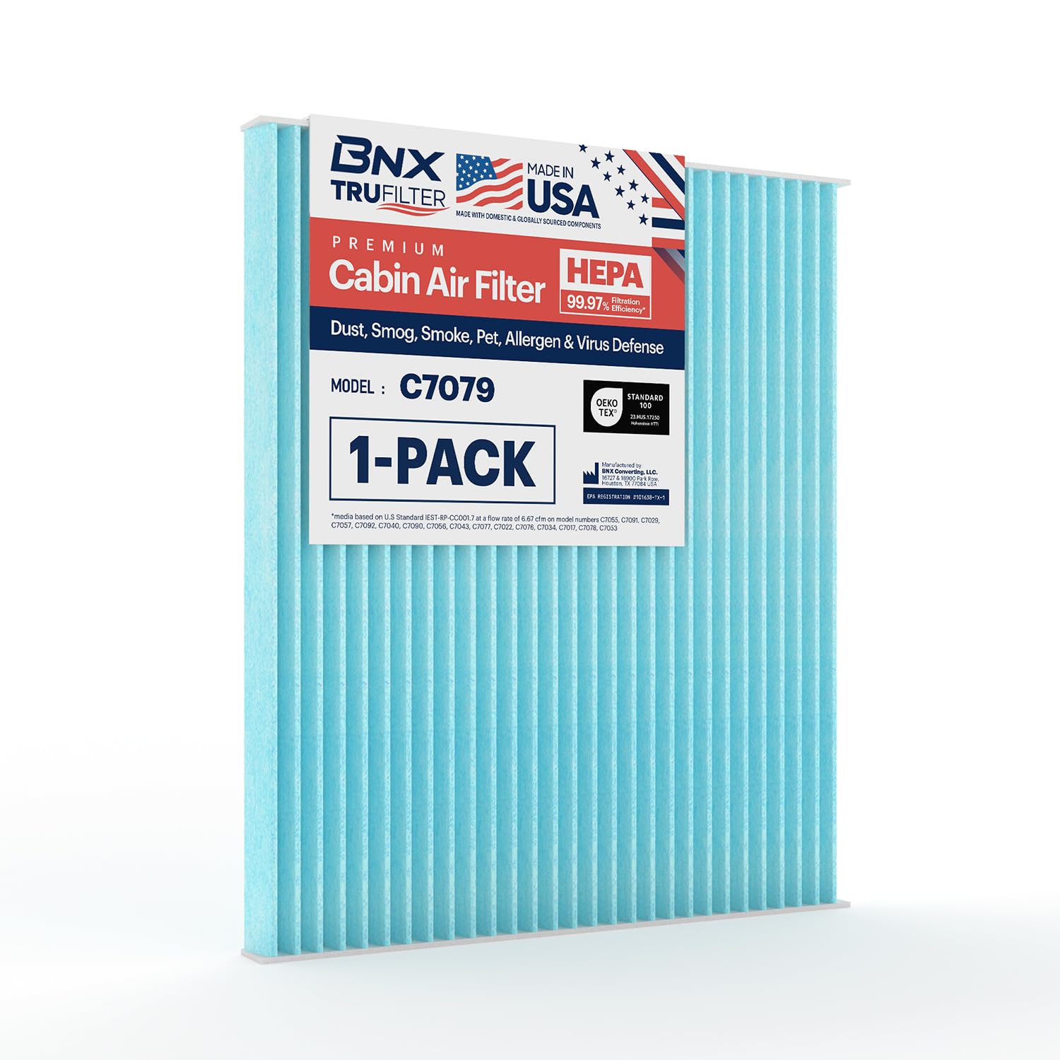 Bnx Trufilter C7079 Cabin Air Filter, Hepa 99.97%, Compatible With Nissan Altima, Maxima, Murano, Pathfinder; Infiniti Jx35, Q60