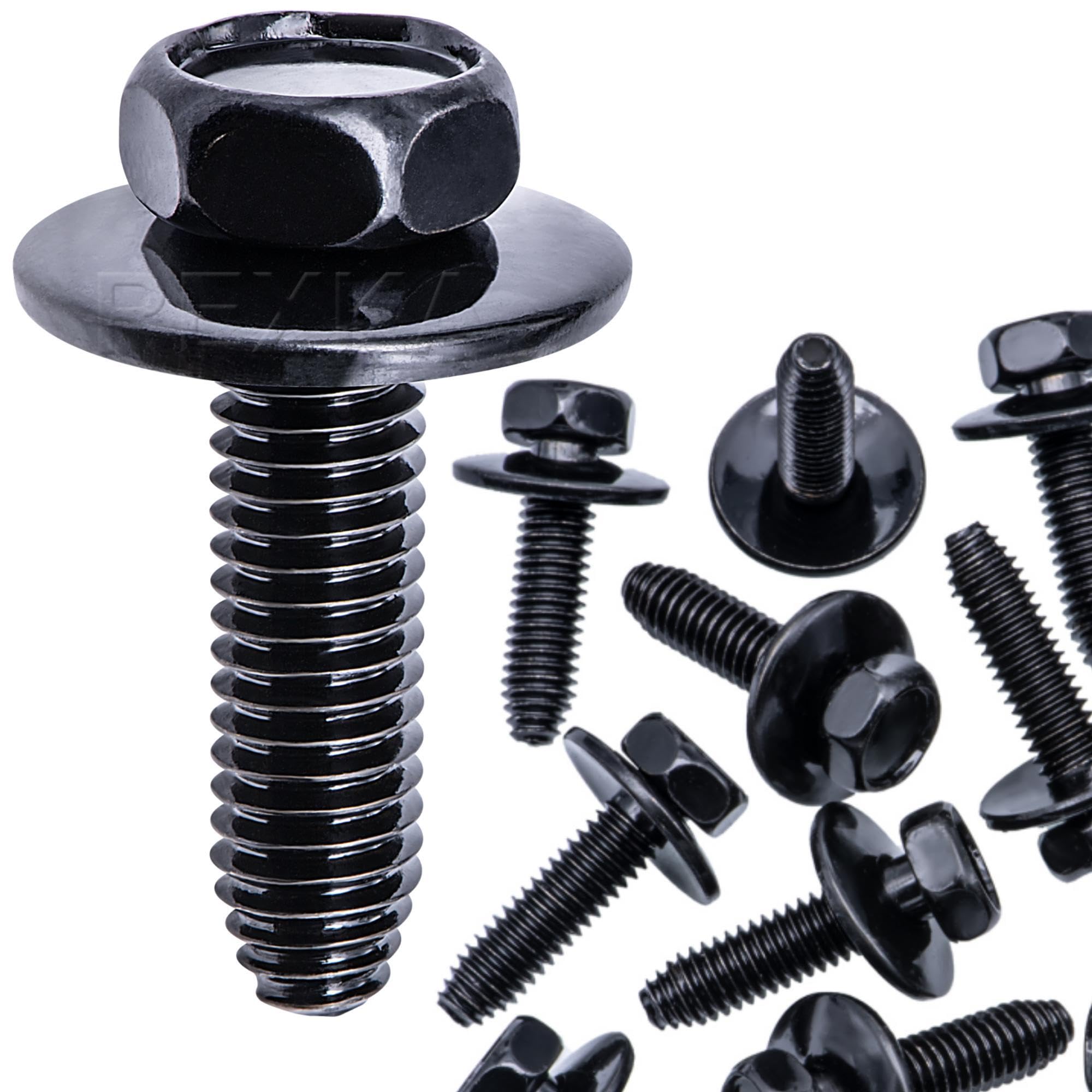 Rexka 10Pcs M6 1.0 X 25Mm Metric Hex Head Sems Bolts Body Bolts Screw Compatible With Gmc Buick Chevrolet Cadillac 11503834, 203