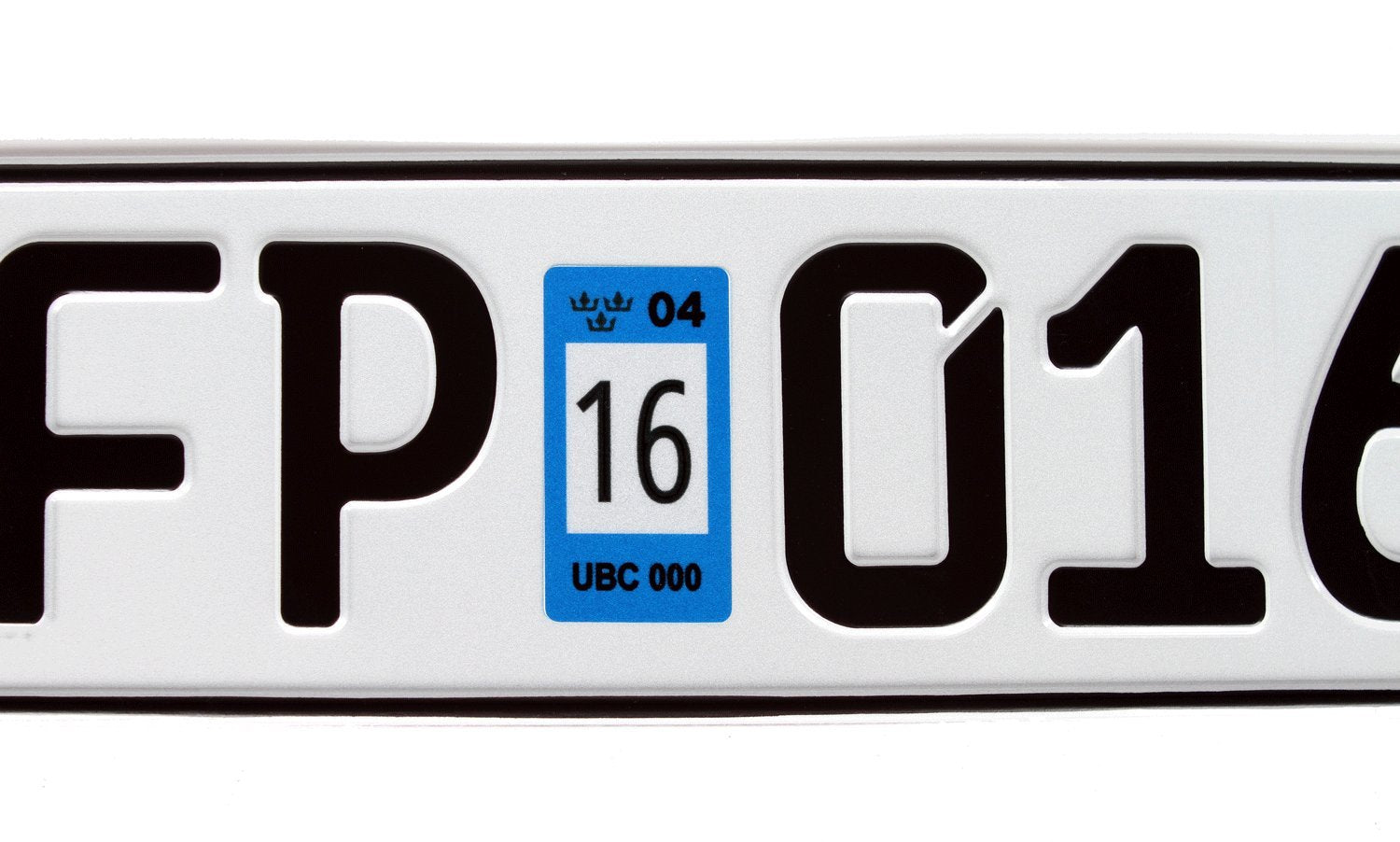 Sweden Euro Plate Package - Plate With Taxation Seal, Frame & Mounting Screws