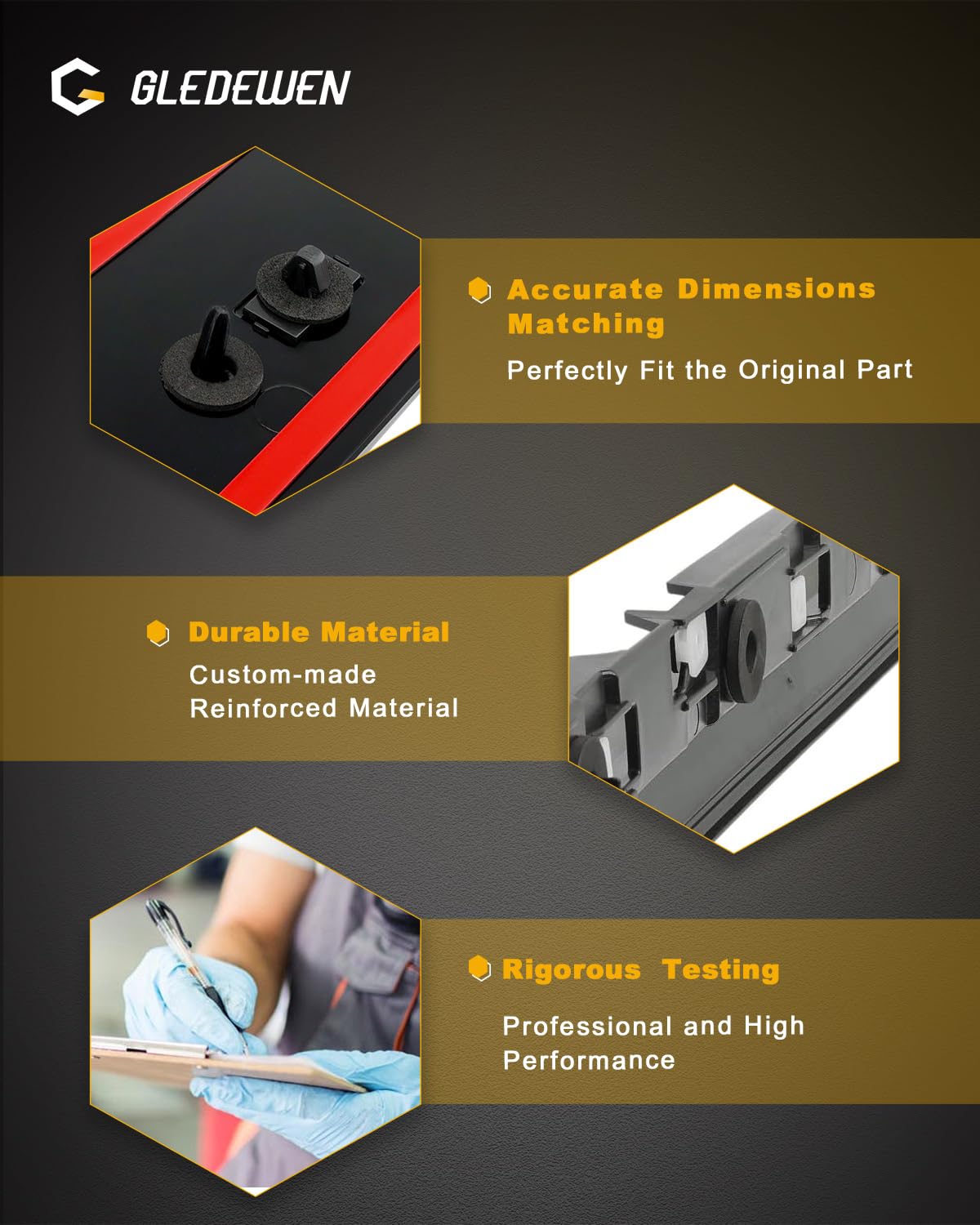 Windshield Trim Molding, A & B-Pillar Set, Compatible With 2011-2016 Ford Explorer, Driver & Passenger Cover, Outer & Inner Pane