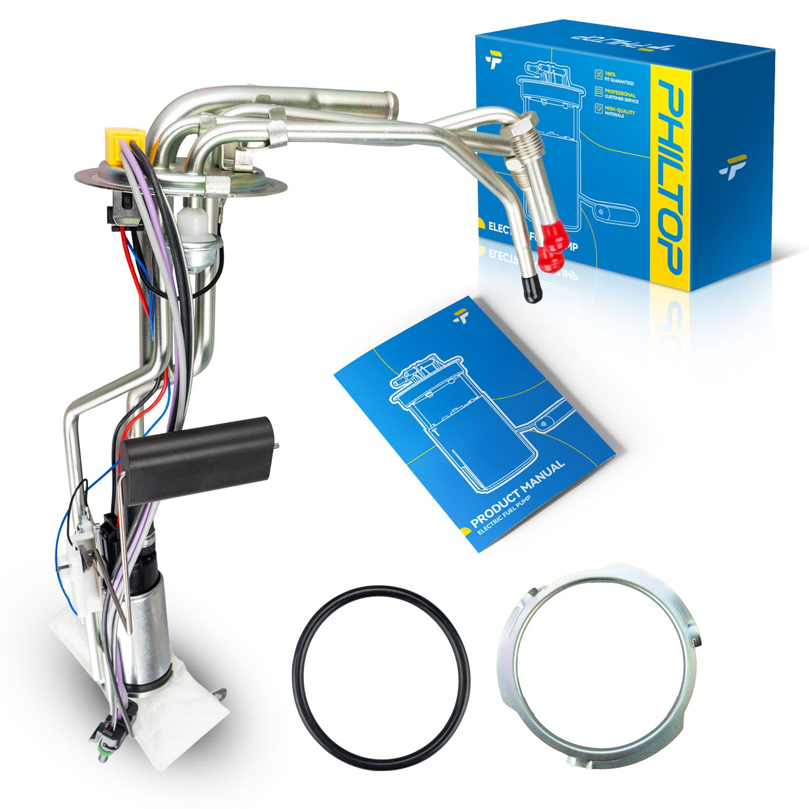 PHILTOP HP10000 Electric Fuel Pump Assembly for 1988-1995 Chevy C1500 C2500 K1500 K2500 4.3L 5.0L 5.7L 7.4L, C3500 K3500 5.7L 7.