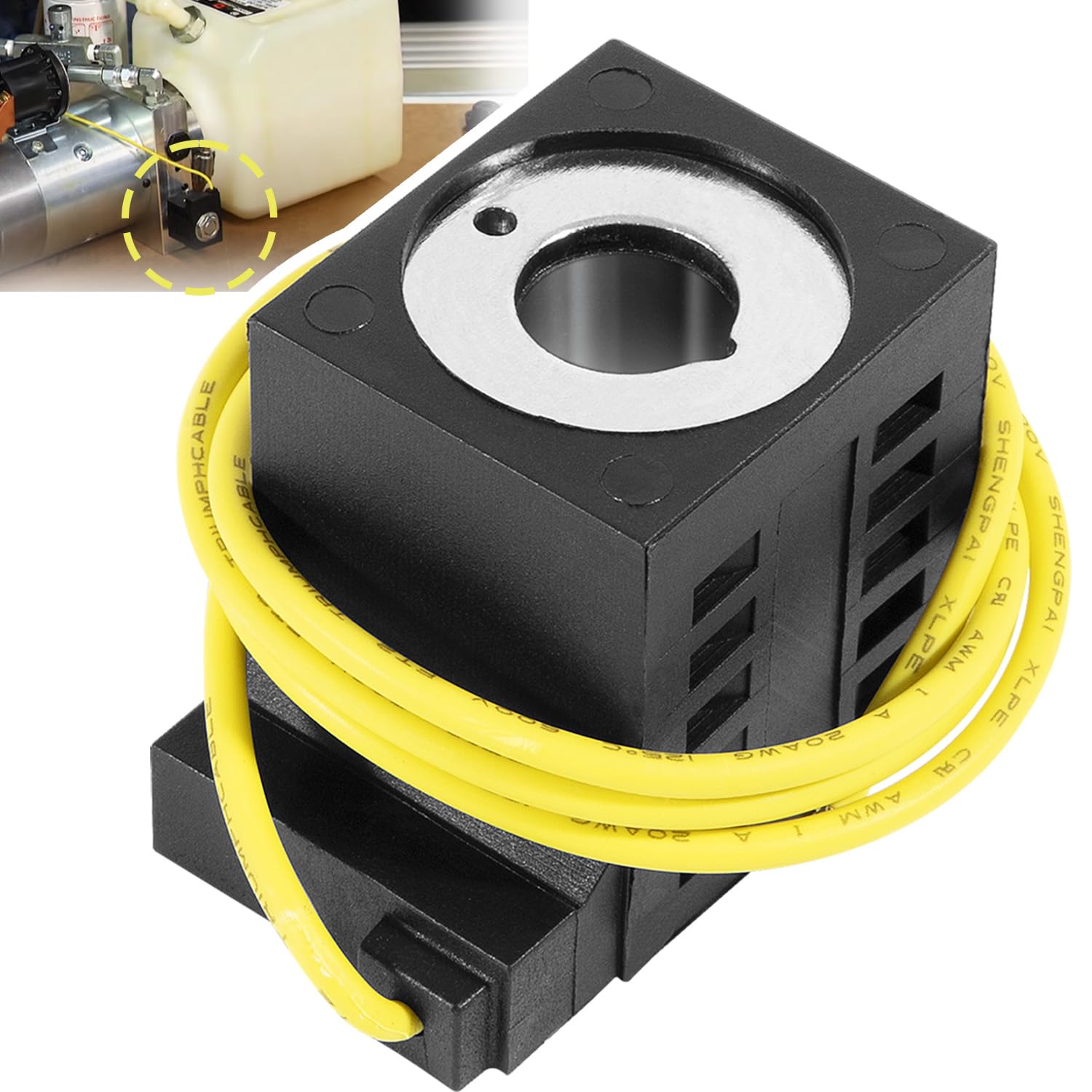 10226-08 Solenoid Coil, 10V Dc, 25W, Single Lead Wire, Fits Valve Stem Series 08 80 88 98, Dump Trailer Solenoid