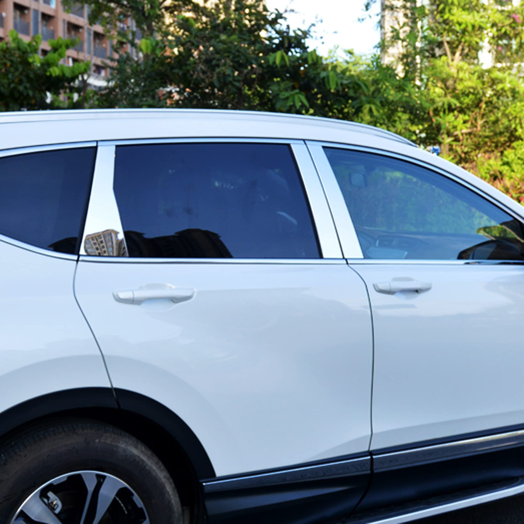 For Honda Crv 2022 2021 2020 2019 2018 2017 Chrome Window Pillar Post Trims For Honda Cr- V Center Pillar Decar Window Molding Cover Center Pillar Decals - Stainless Steel 6 Pcs