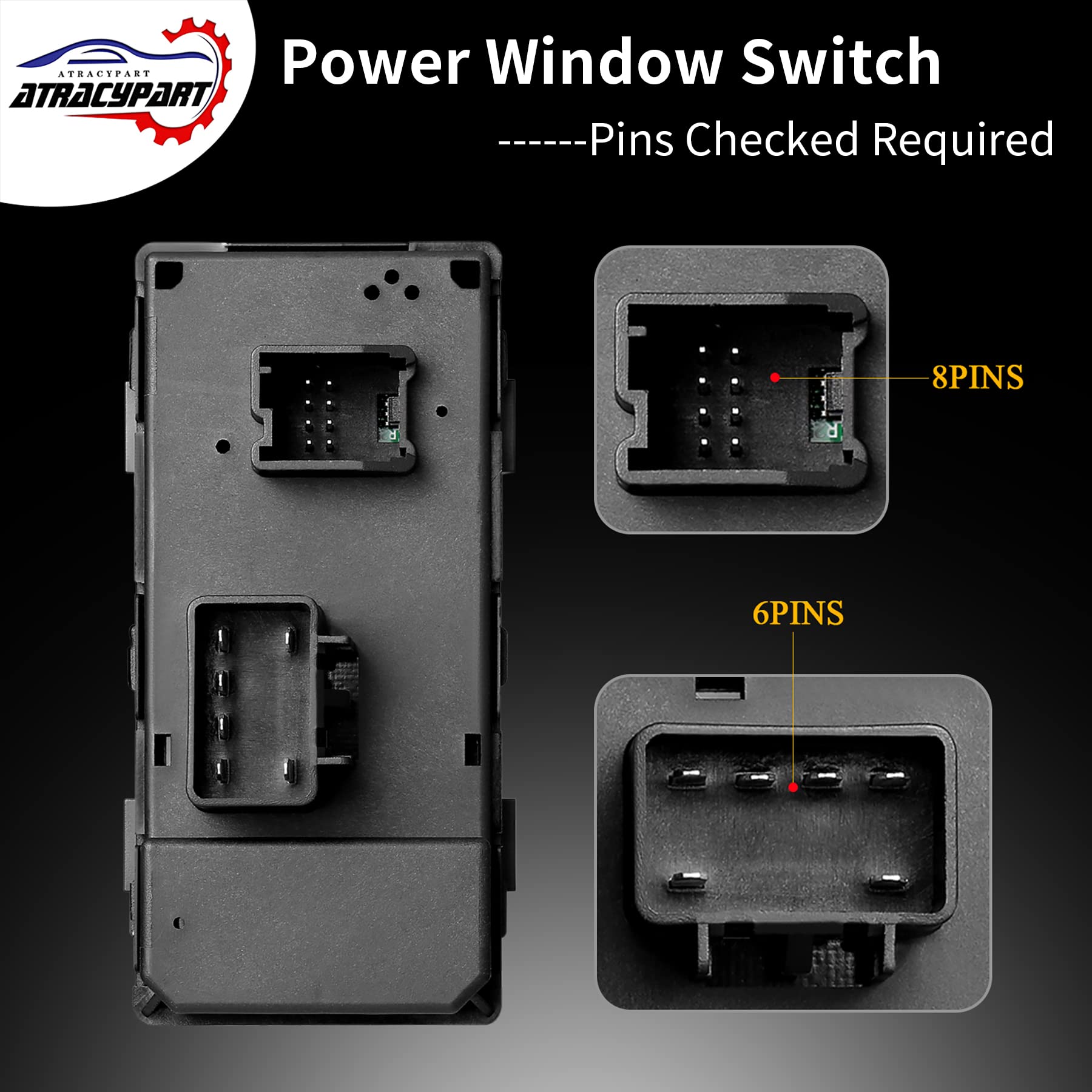 Power Window Switch Driver Side & Front Driver Side Door Lock Switch & Mirror Switch | Replacement For 2007-2014 Chevy Silverado Gmc Sierra 1500/2500Hd/3500Hd | Replaces# 25789692, 22883768, 15804093