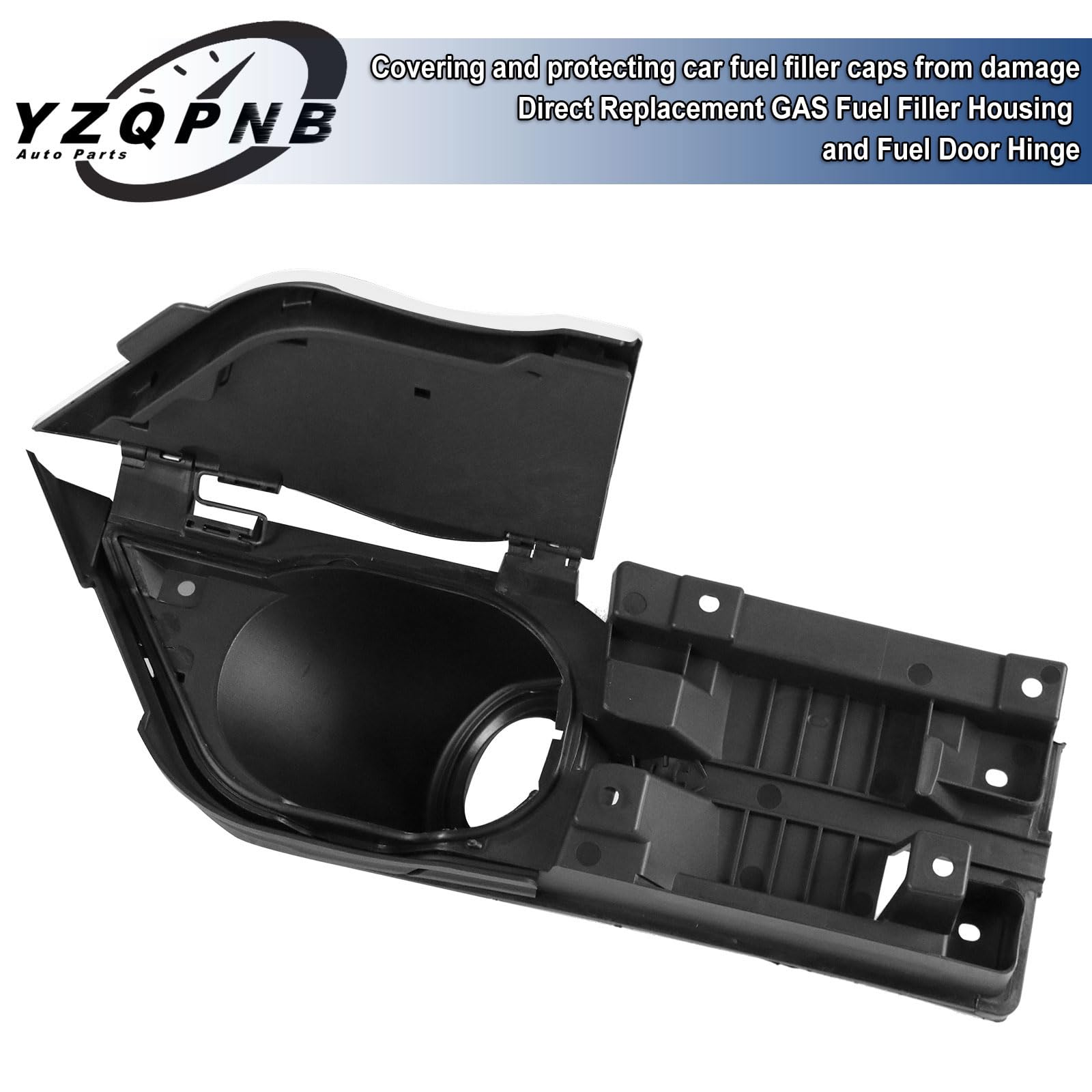 Yzqpnb Fuel Filler Door Housing Pocket Hinge W/White Cover Compatible With 2015-2023 Ford Transit Van 150 250 350 Gasoline Engine Replace # Ck4Z-5427936-A Ck4Z-61405A26-B