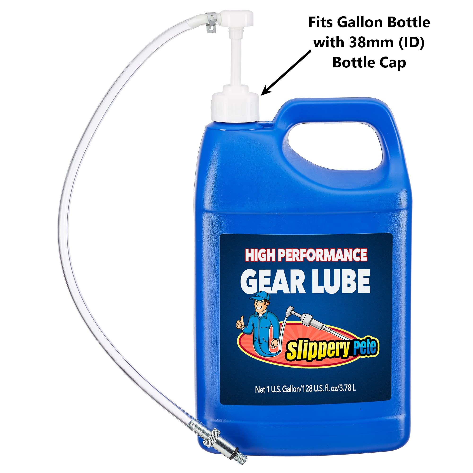 Slippery Pete - Lower Unit Gear Oil Pump For Wide-Mouth Quart Bottles, Includes 3/8 Inch Metal Swivel, 8Mm, 10Mm Adapters Fits M