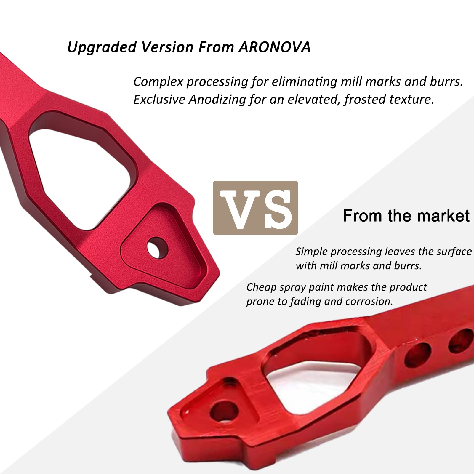 Aronova Heavy Duty Battery Hold Down Sets,With Billet Aluminum Battery Tie Down Bracket And 18-8(304) Stainless Steel J Bolts (B