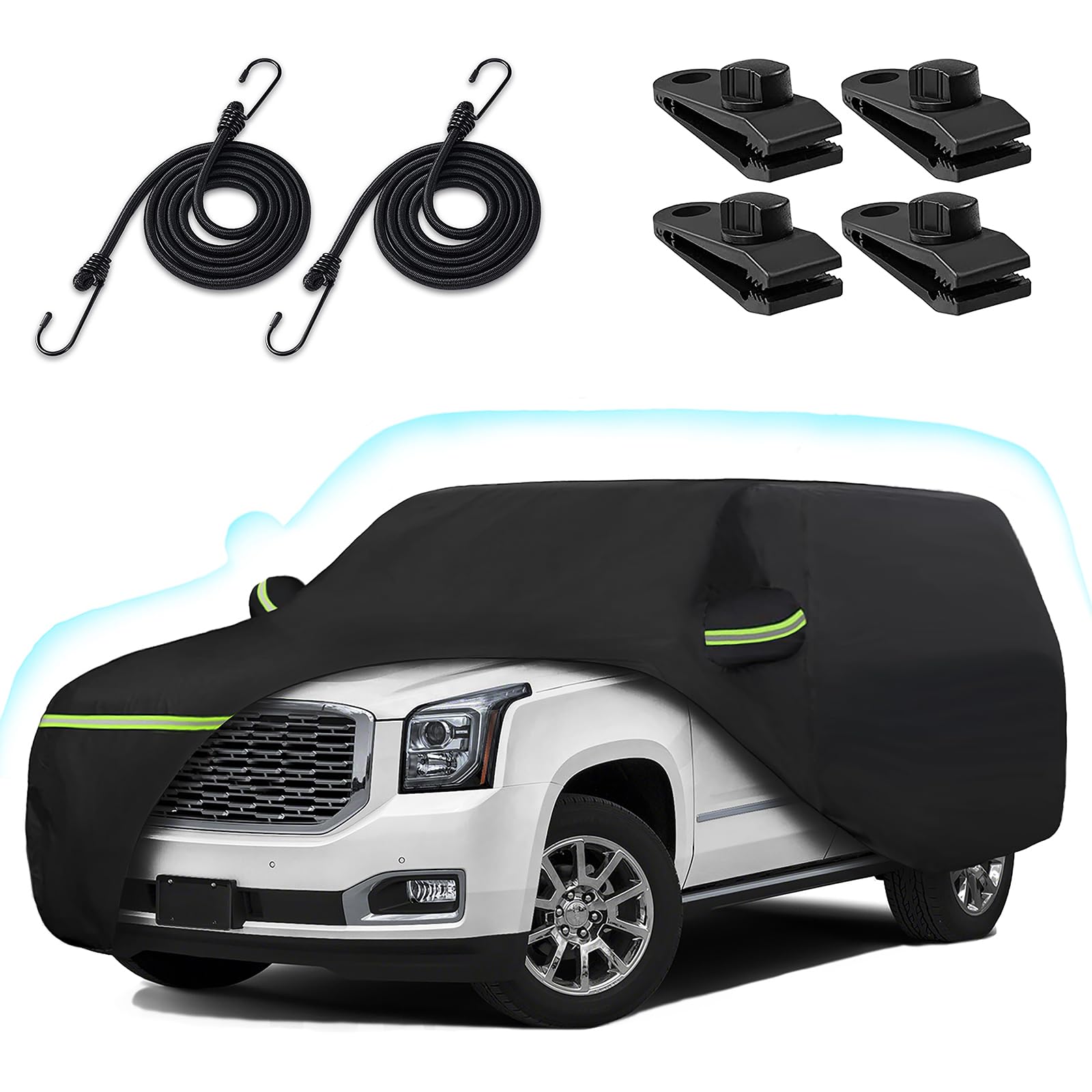 6 Layer Car Cover For 2007-2025 Chevy Suburban/Gmc Yukon Xl/Cadillac Escalade Esv, Waterproof All-Weather Protection Suburban Fu