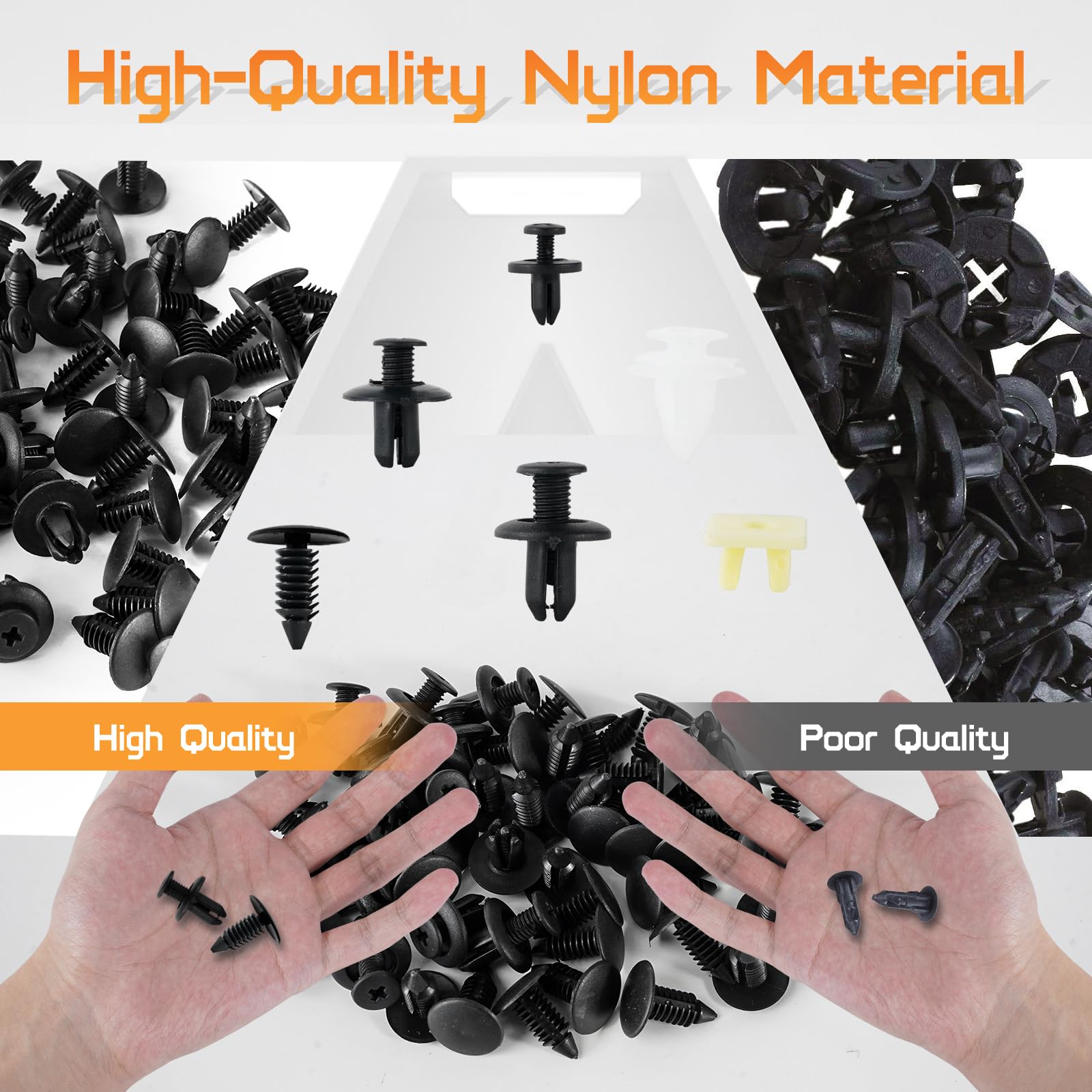 Otuayauto 150Pcs Nylon Fasteners Rivet Kit, Car Bumper Push Retainer Clips,And Replacement Parts Of Fenders, Applicable To Honda