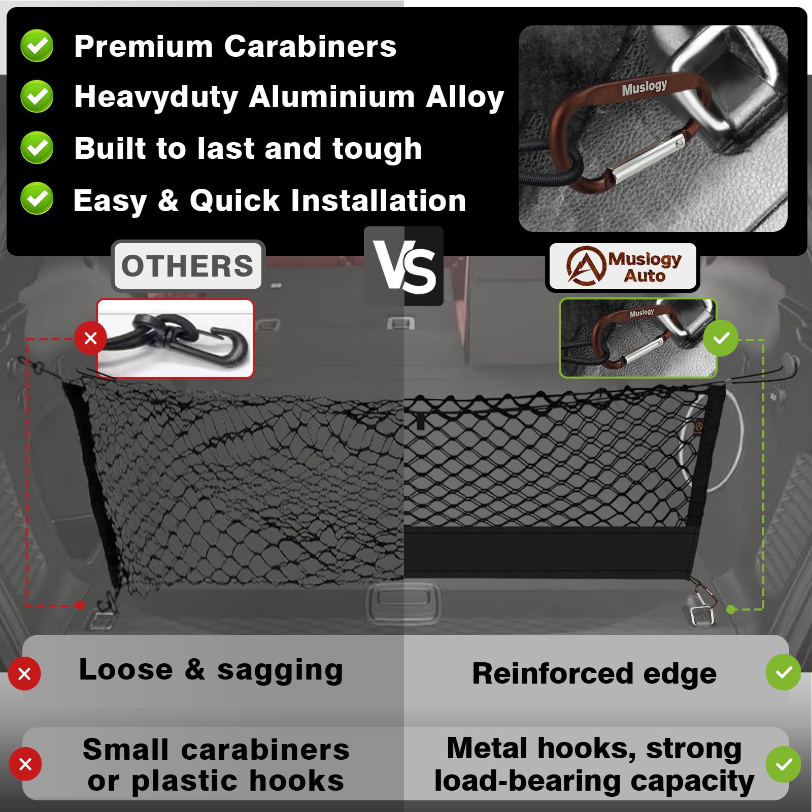 Muslogy Envelope Style Trunk Cargo Net Compatible With 2015-2021 Jeep Grand Cherokee Accessories Custom Fit Trunk Organizer Upgr